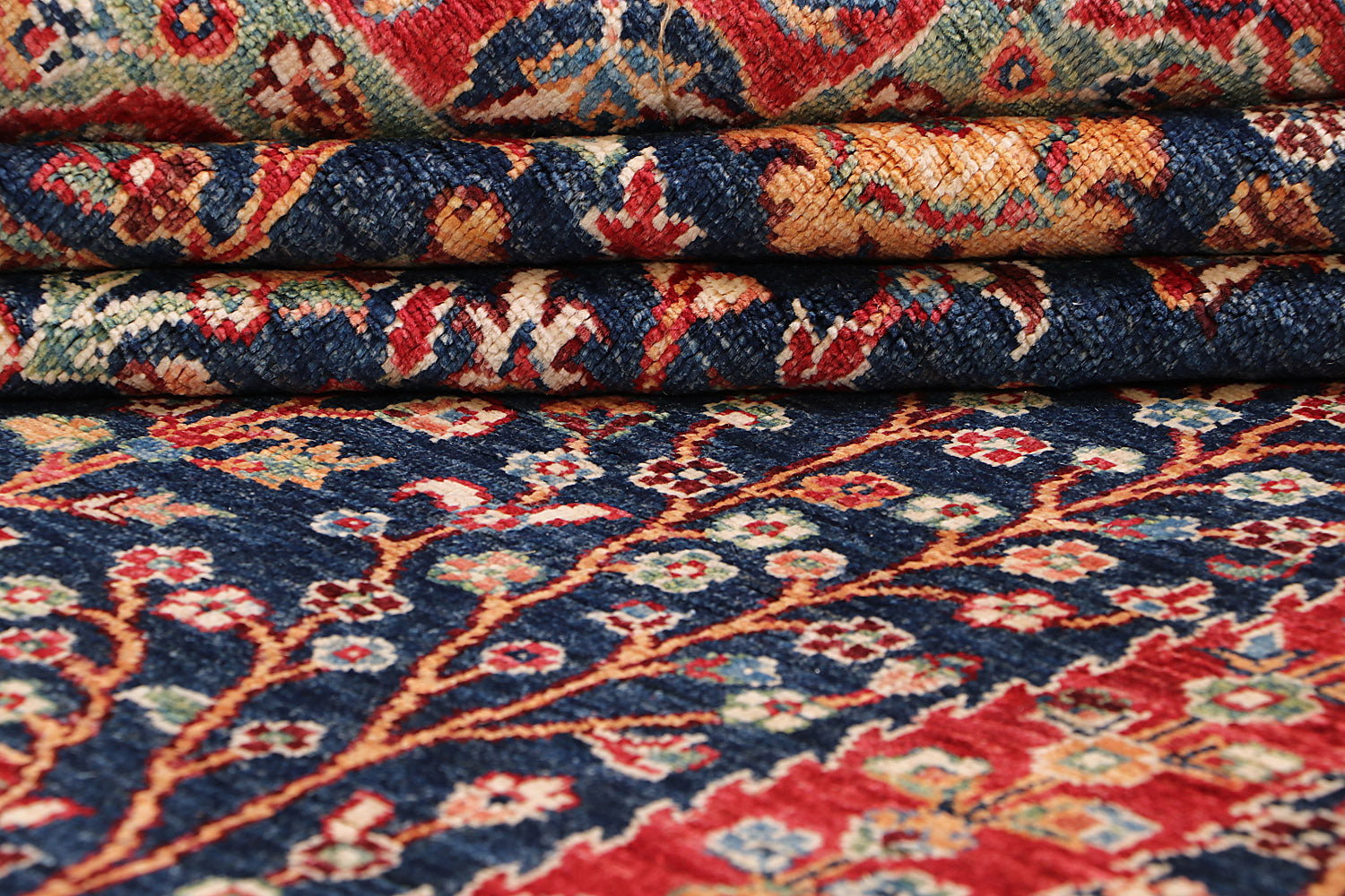 Mamluk Persian Hand Knotted Wool Rug Blue 9' x 12'