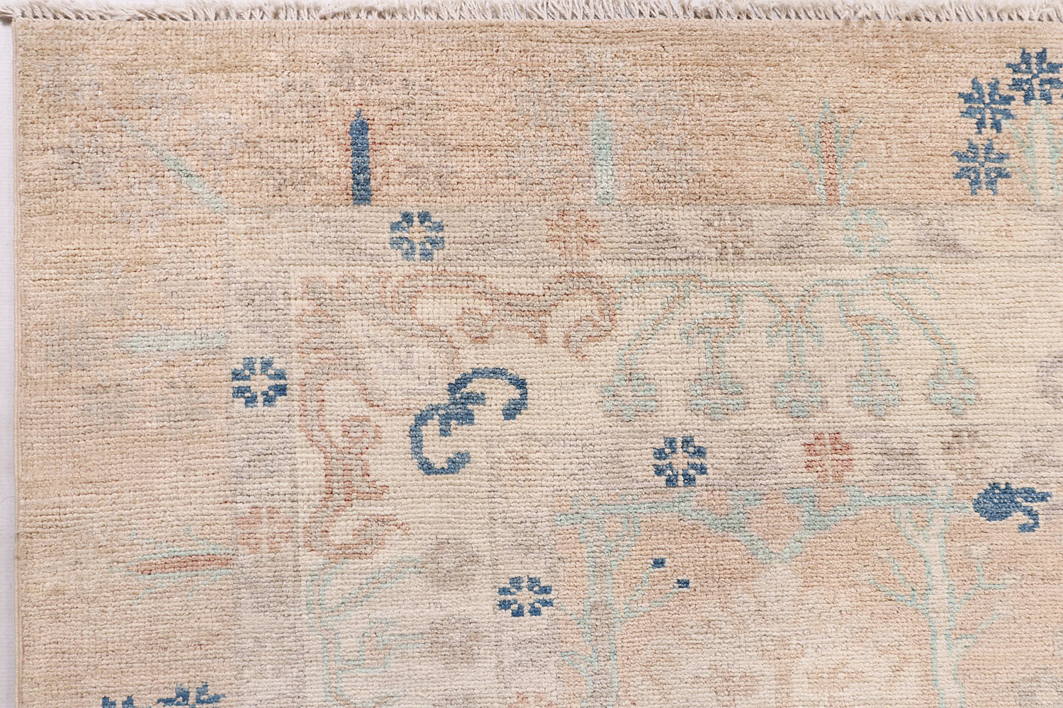 9' X 13' Gold Handmade Turkish Rug OUSHAK Rectangular