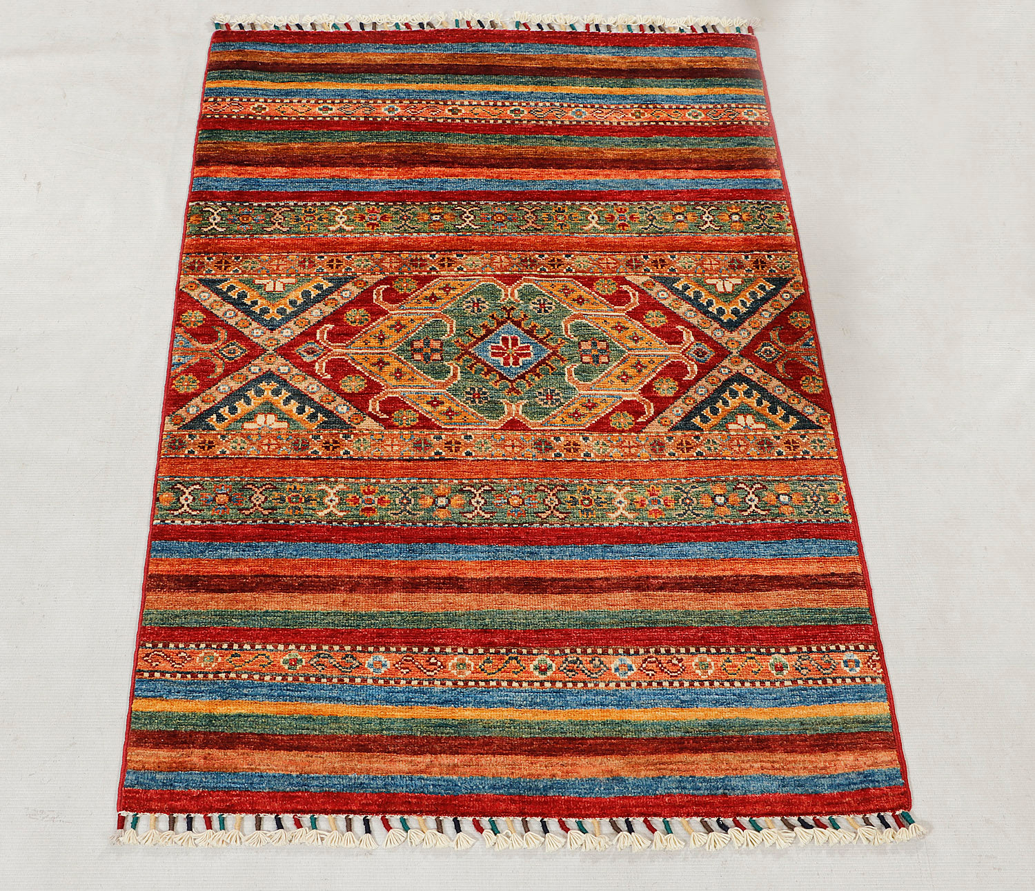 Khurjeen Persian Hand Knotted Wool Rug Multicolor 3' x 4'