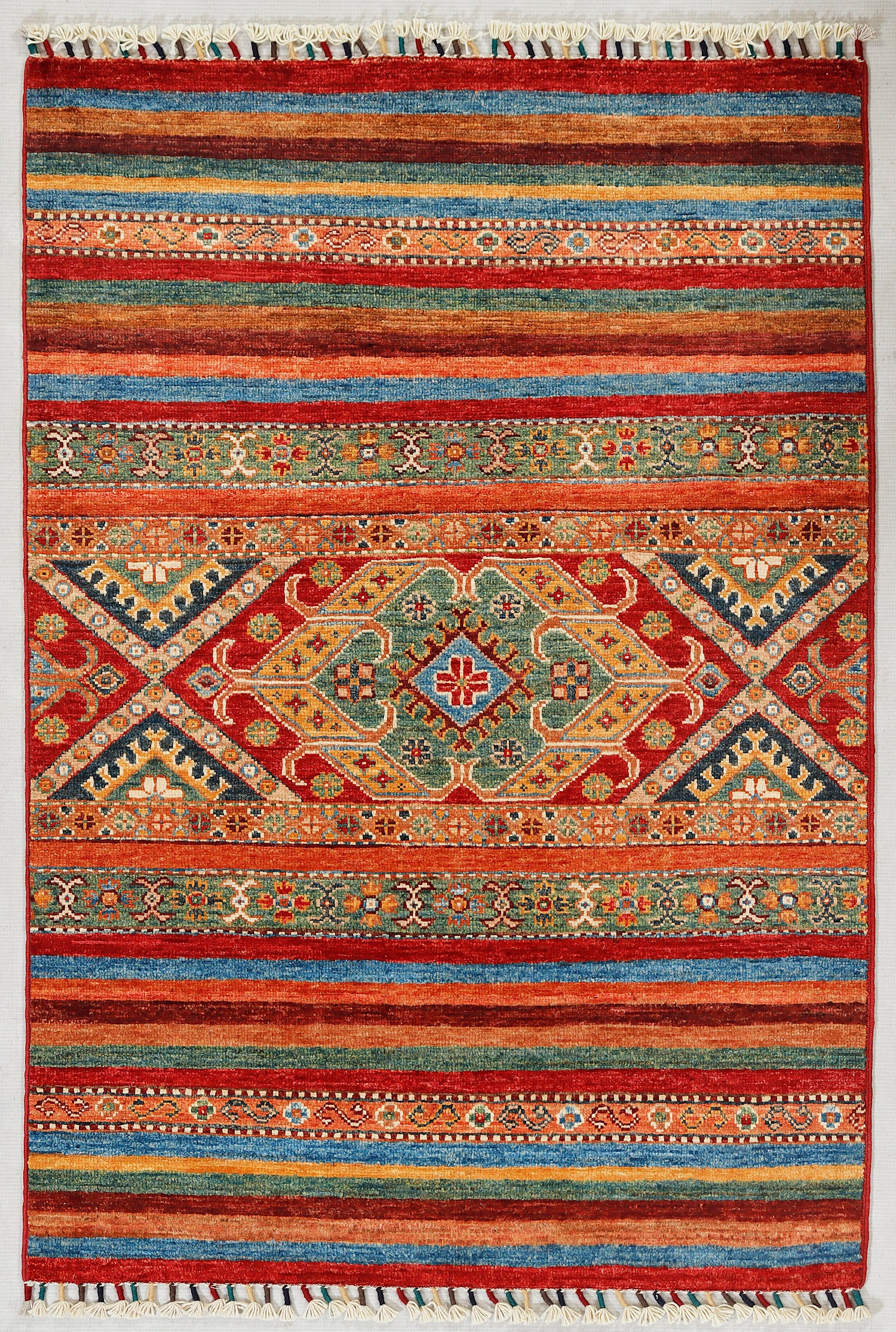 Khurjeen Persian Hand Knotted Wool Rug Multicolor 3' x 4'