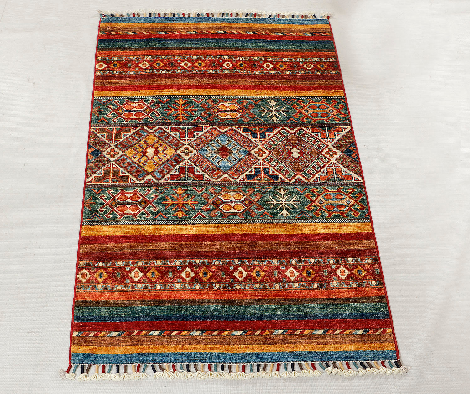 Khurjeen Persian Hand Knotted Wool Rug Multicolor 3' x 4'