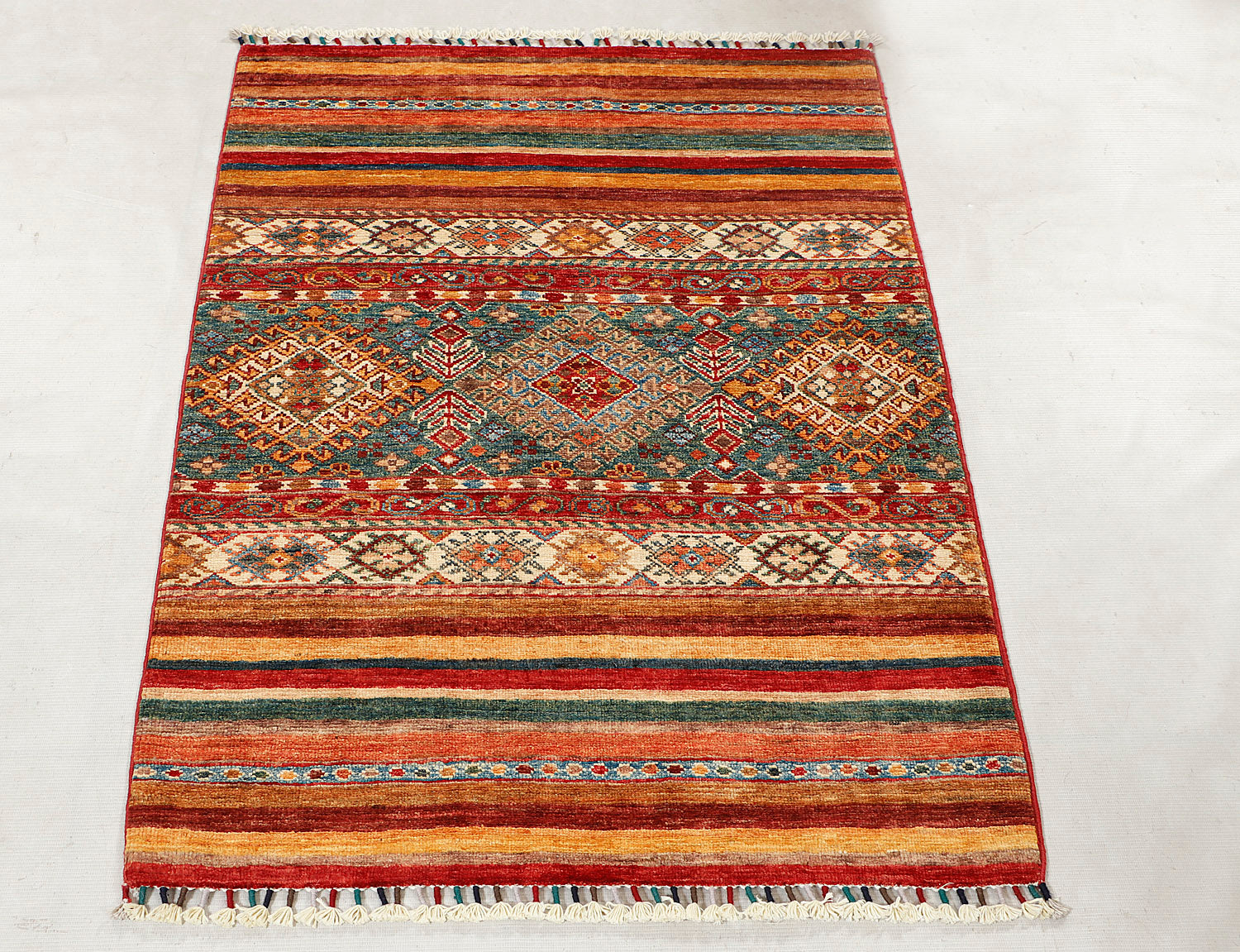 Khurjeen Persian Hand Knotted Wool Rug Multicolor 3' x 4'