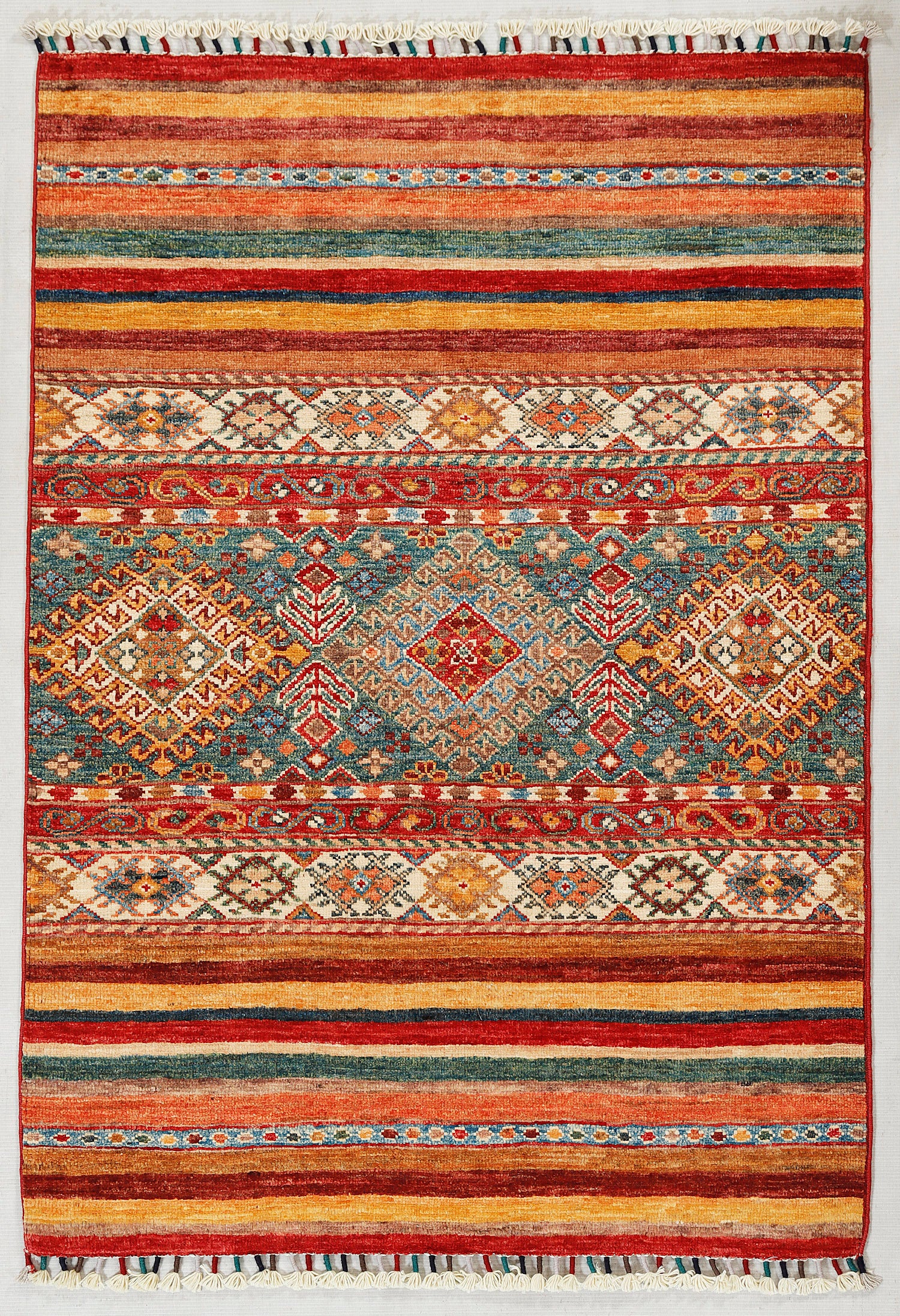 Khurjeen Persian Hand Knotted Wool Rug Multicolor 3' x 4'