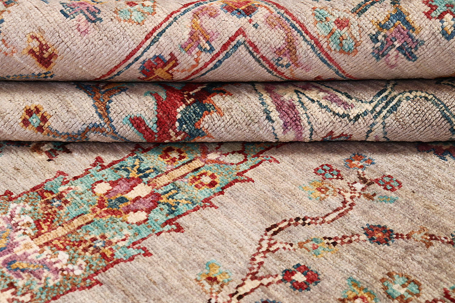 Sultani Persian Hand Knotted Wool Rug Gray 5'6" x 8'