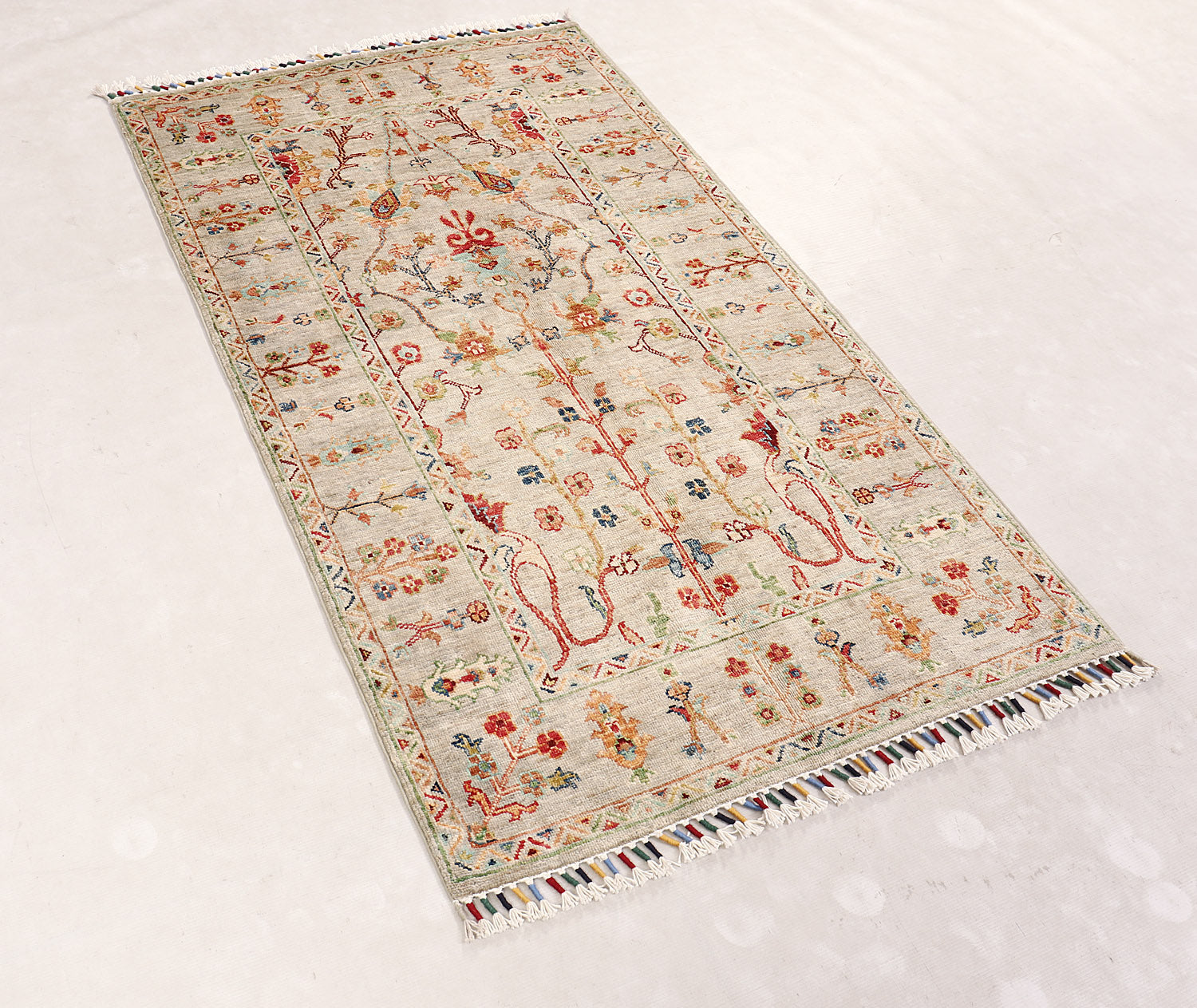 Sultani Persian Hand Knotted Wool Rug Gray 3' x 5'