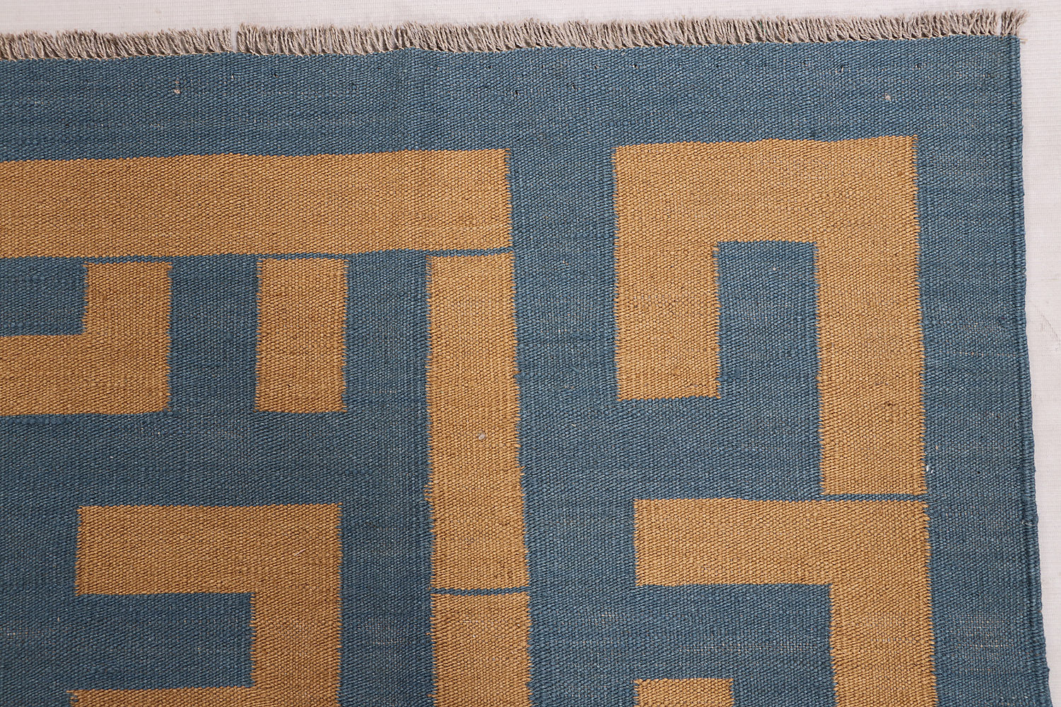 6' 6" X 6' 6" Blue Handmade Modern Kilim Rug Square