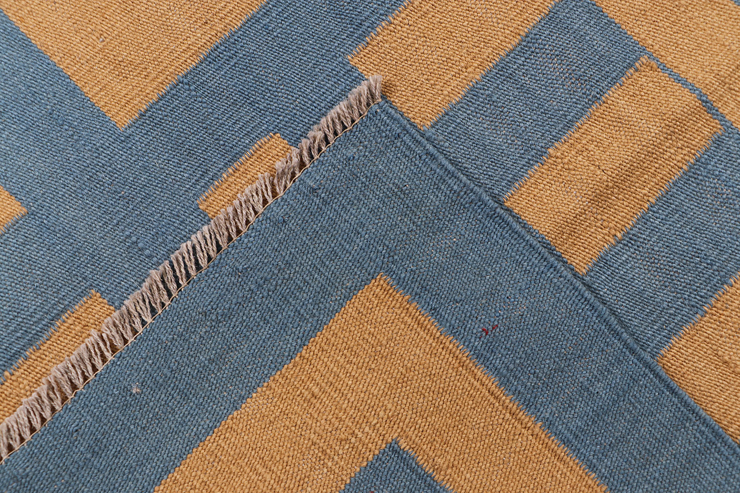 6' 6" X 6' 6" Blue Handmade Modern Kilim Rug Square