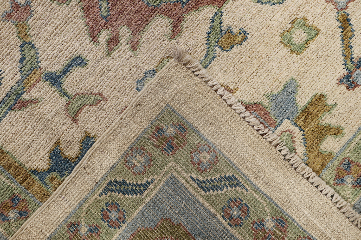 8' X 10' Ivory Handmade Turkish Rug OUSHAK Rectangular