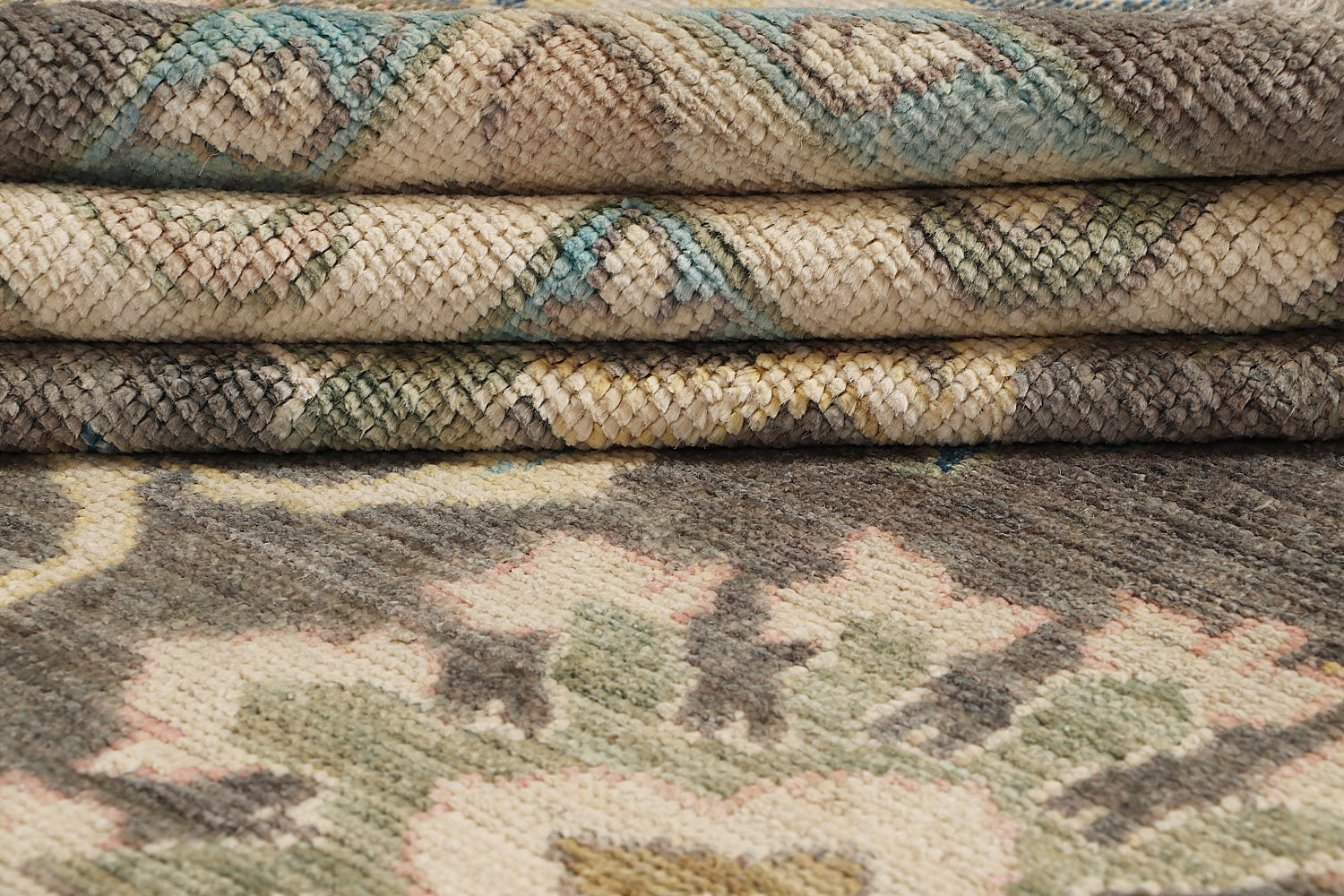 Oushak Turkish Hand Knotted Wool Rug Gray 10' x 13'