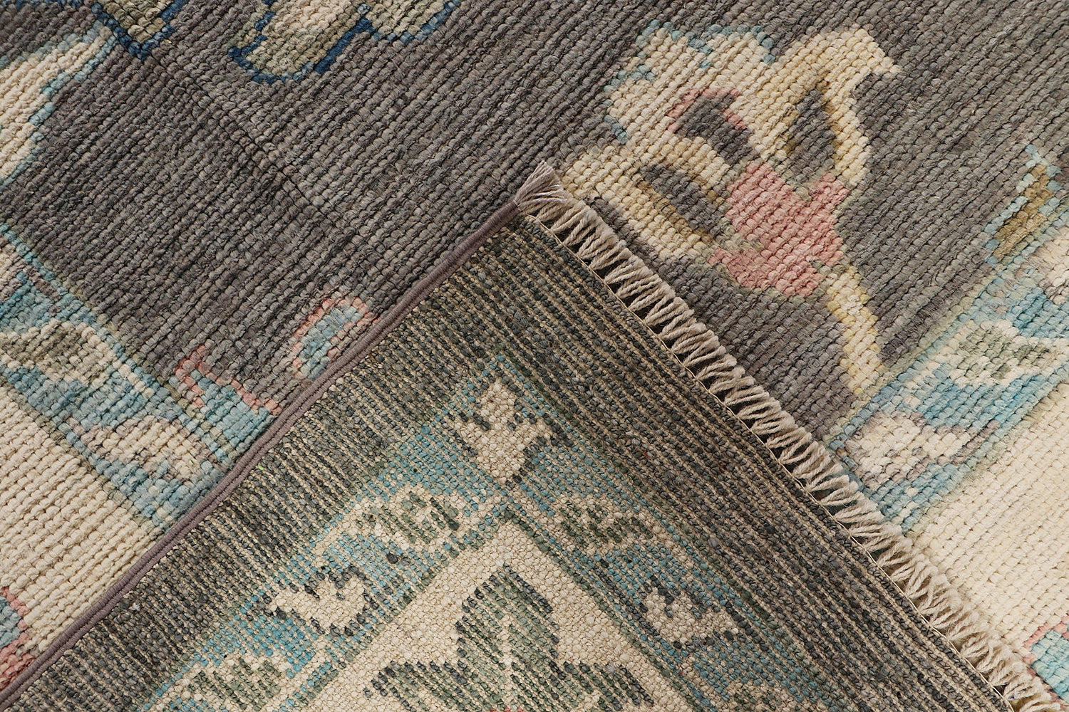 Oushak Turkish Hand Knotted Wool Rug Gray 10' x 13'