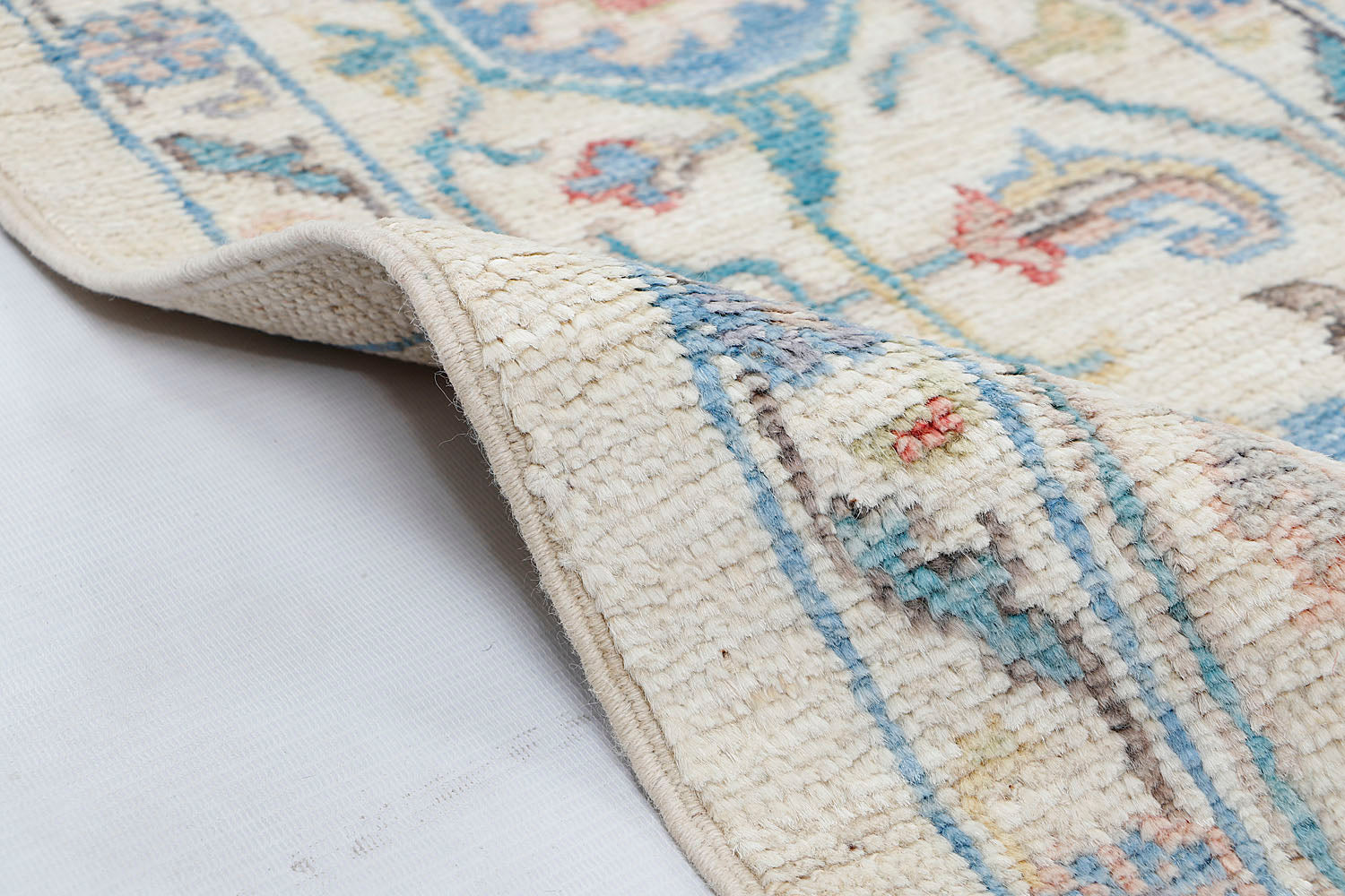 8' X 10' Ivory Handmade Turkish Rug OUSHAK Rectangular