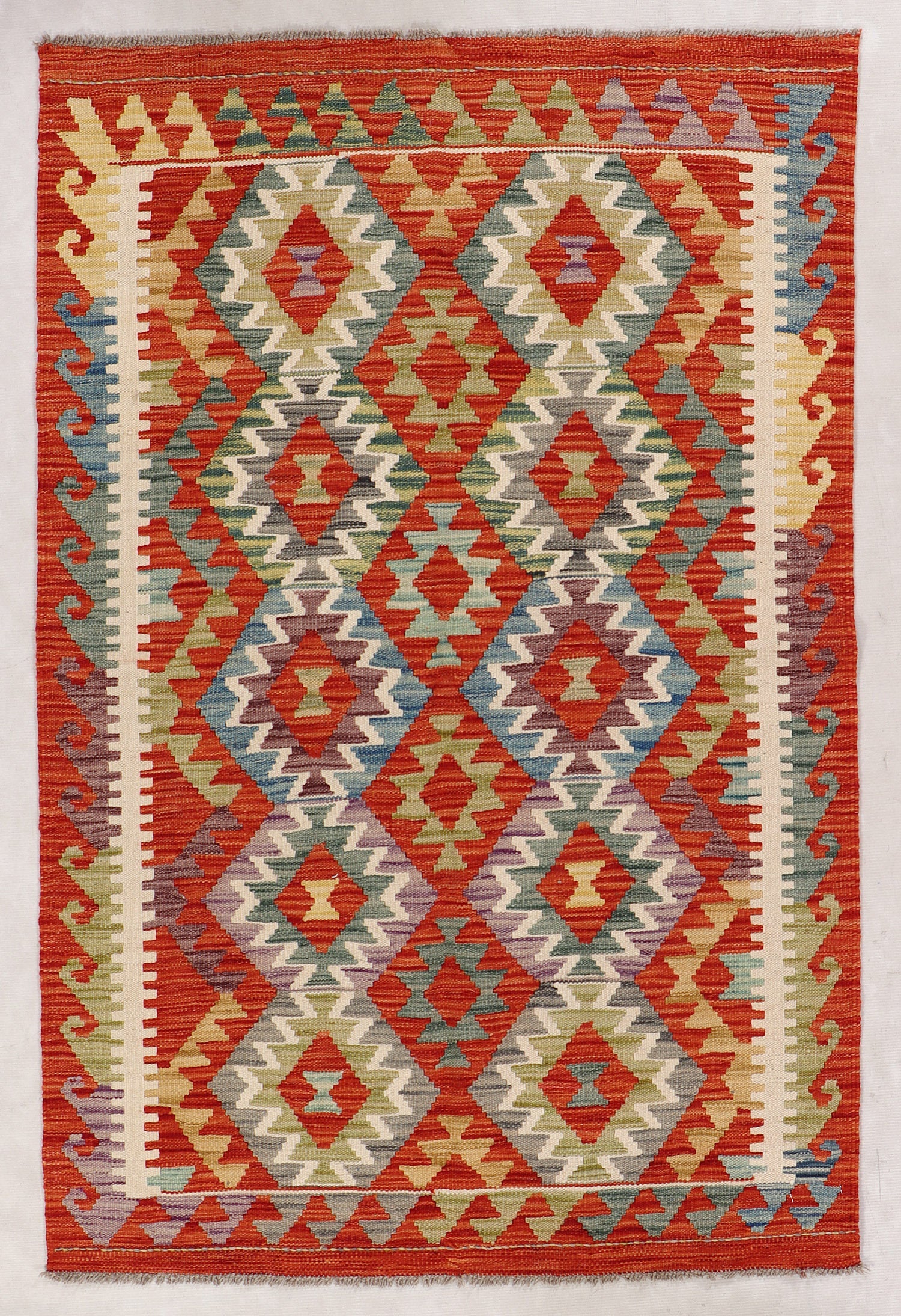 3' X 5' Multy Handmade Veggie Dye Kilim Rug Rectangular