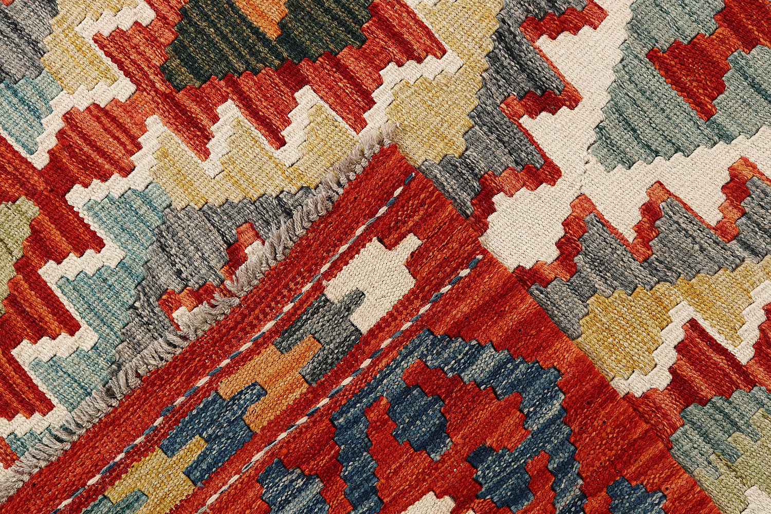 6' 6"X 10' Multy Handmade Veggie Dye Kilim Rug Rectangular