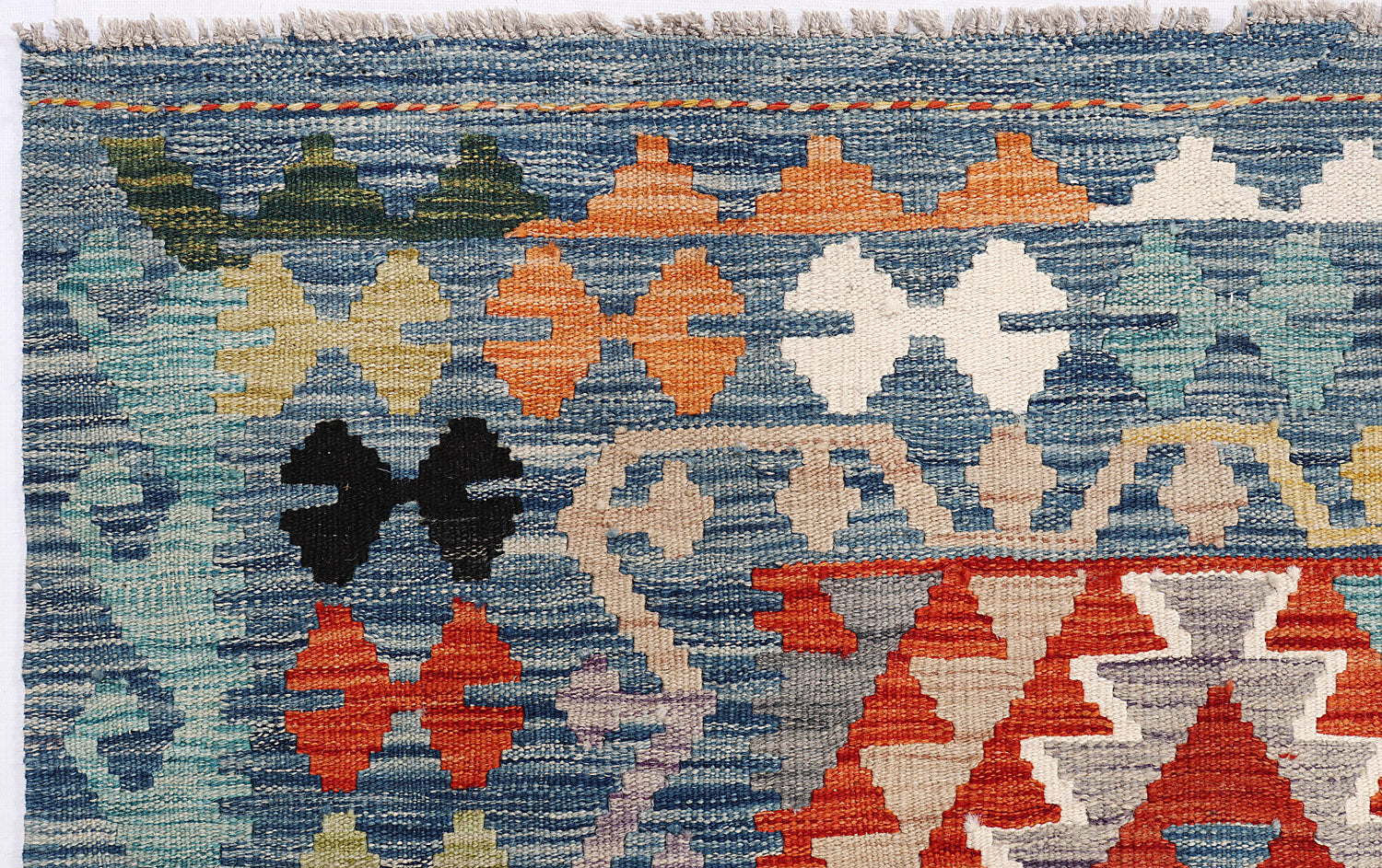 6' 6"X 10' Multy Handmade Veggie Dye Kilim Rug Rectangular