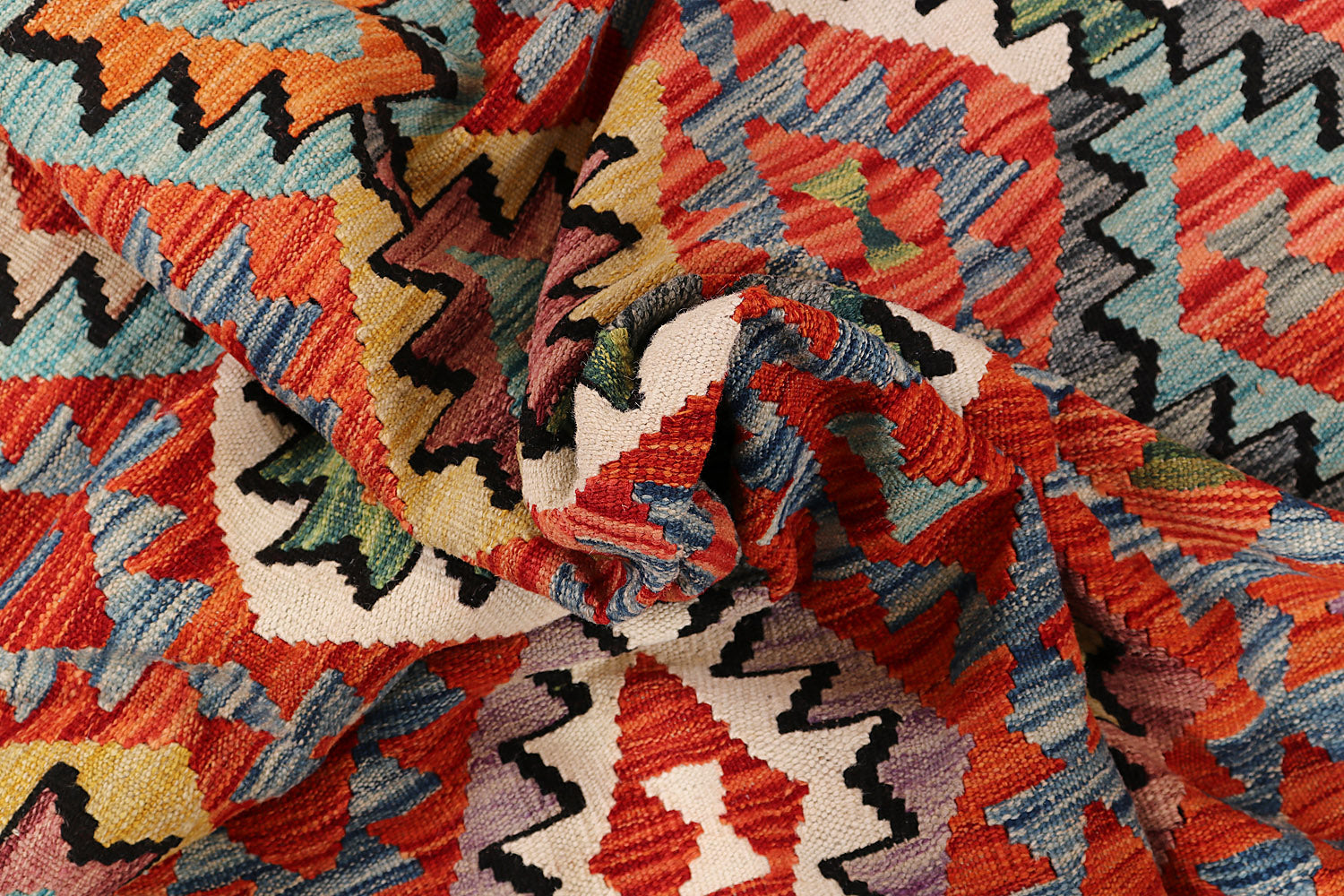 6' 6"X 10' Multy Handmade Veggie Dye Kilim Rug Rectangular