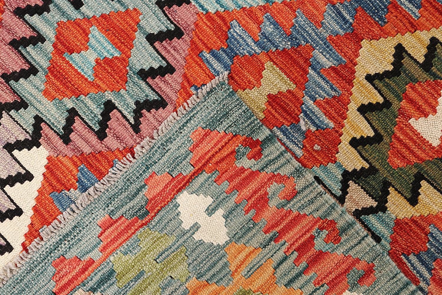 6' 6"X 10' Multy Handmade Veggie Dye Kilim Rug Rectangular