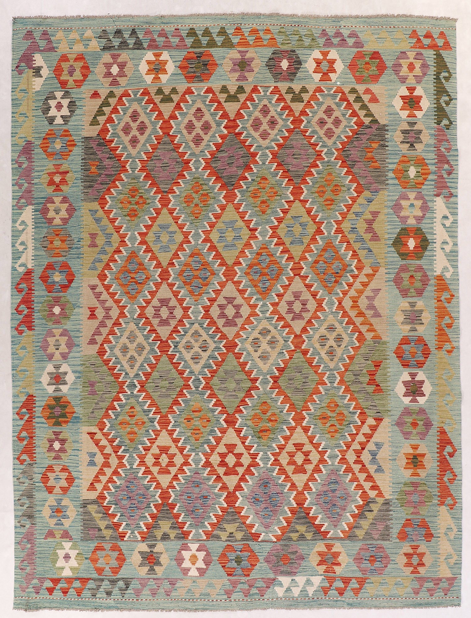 Multy Handmade Veggie Dye Kilim Rug Rectangular