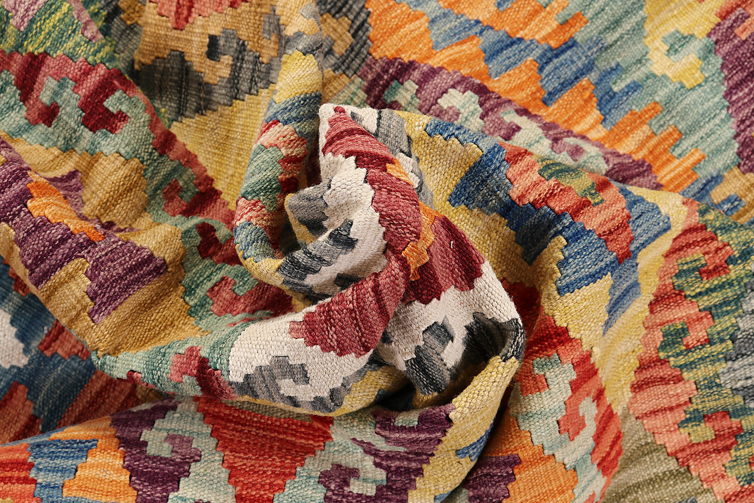 6' 6"X 10' Multy Handmade Veggie Dye Kilim Rug Rectangular
