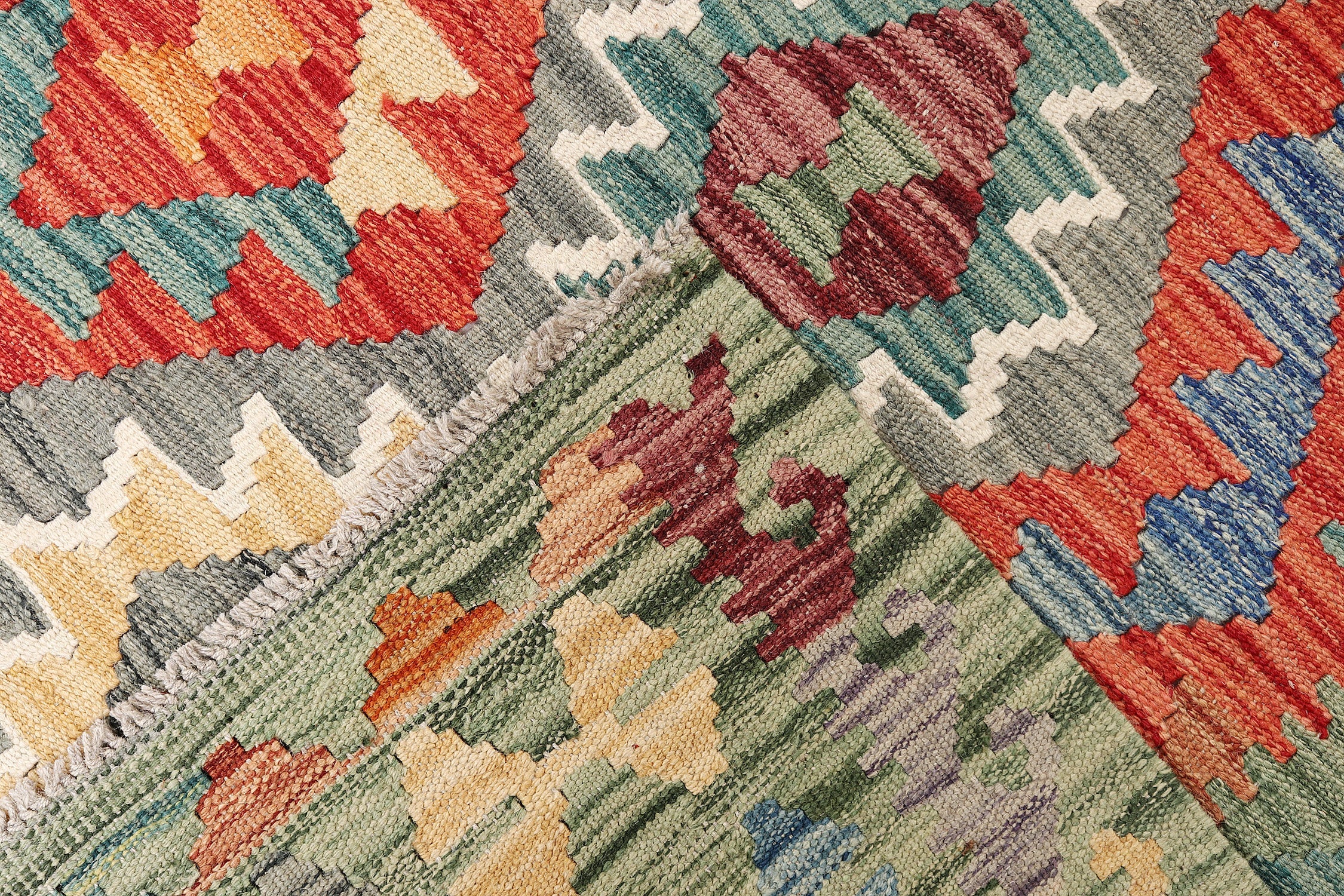 6' 6"X 10' Multy Handmade Veggie Dye Kilim Rug Rectangular