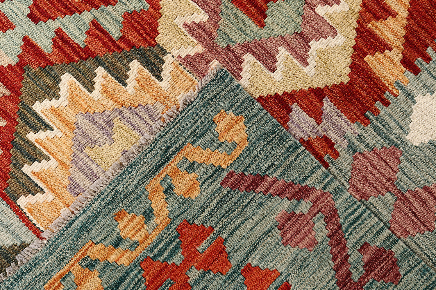 6' 6"X 10' Multy Handmade Veggie Dye Kilim Rug Rectangular