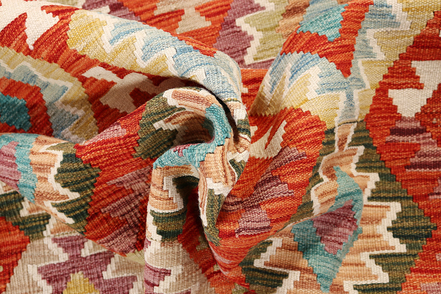6' 6"X 10' Multy Handmade Veggie Dye Kilim Rug Rectangular