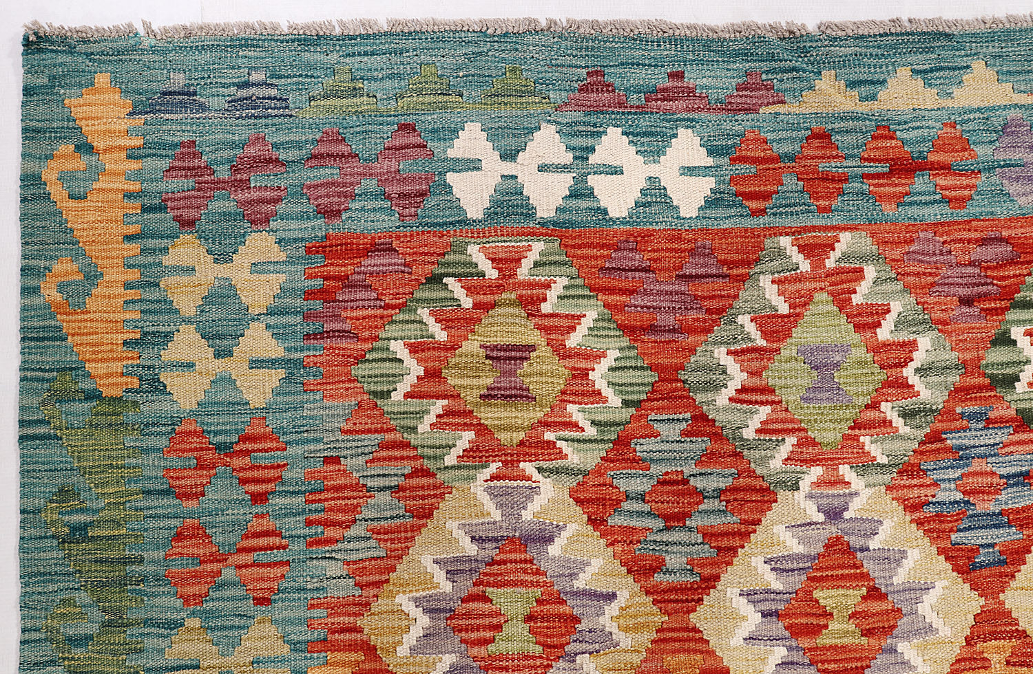 8' x 11' 6' Multy Handmade Veggie Dye Kilim Rug Rectangular
