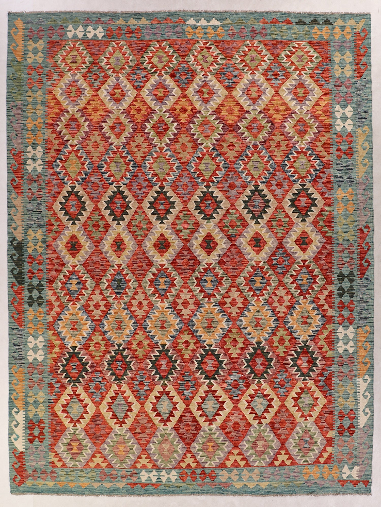 8' x 11' 6' Multy Handmade Veggie Dye Kilim Rug Rectangular