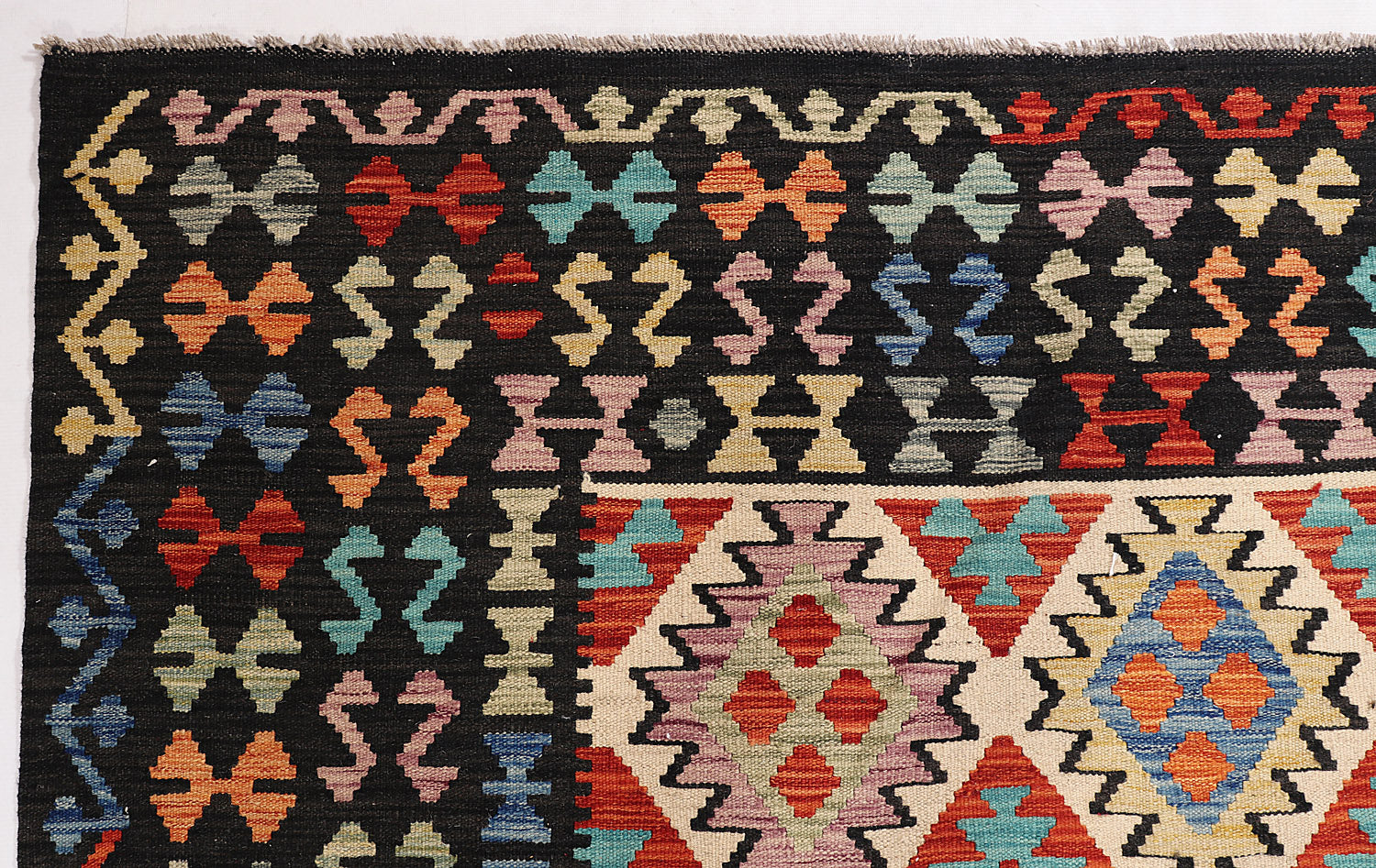 8' X 10' Multy Handmade Veggie Dye Kilim Rug Rectangular