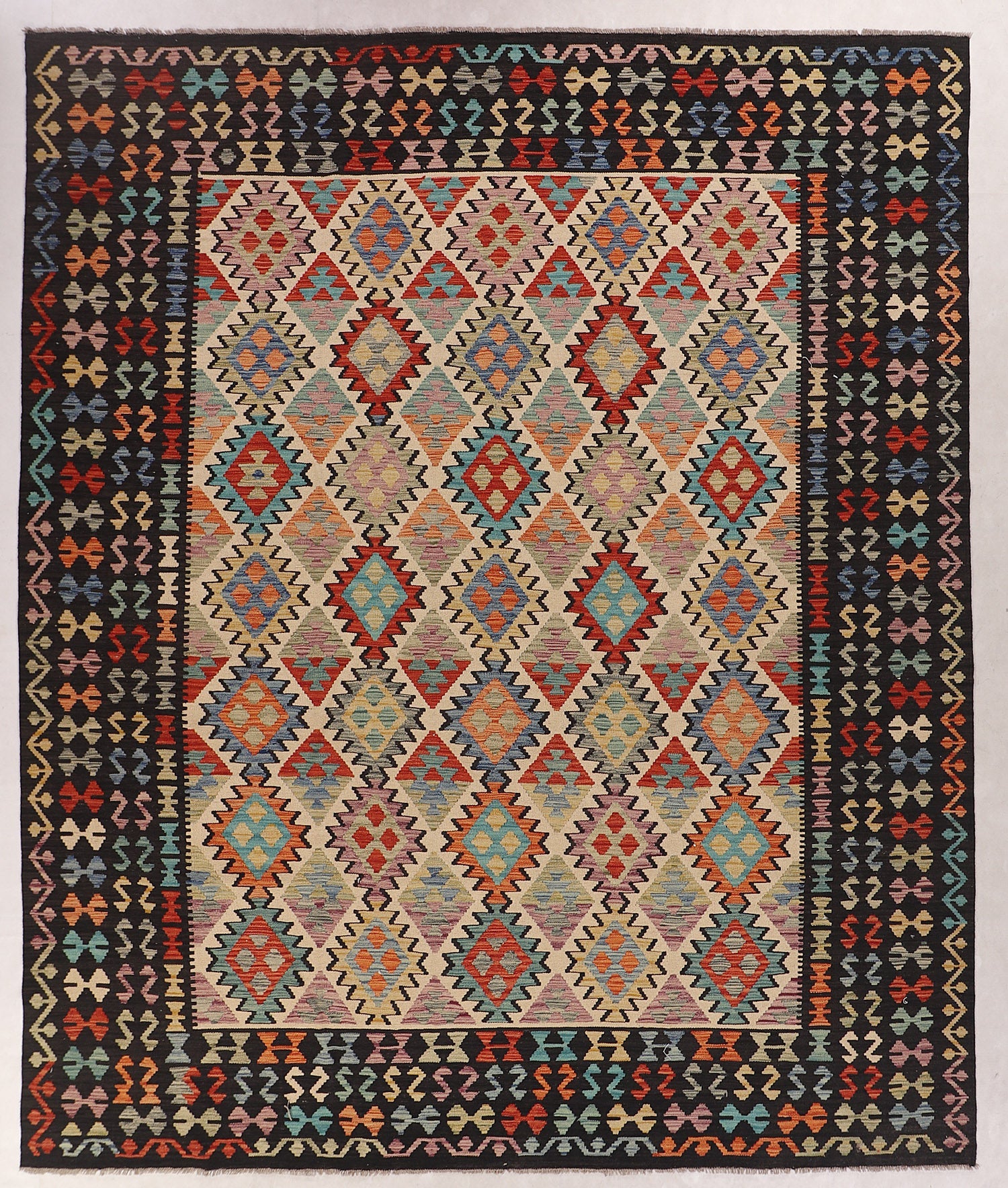 8' X 10' Multy Handmade Veggie Dye Kilim Rug Rectangular