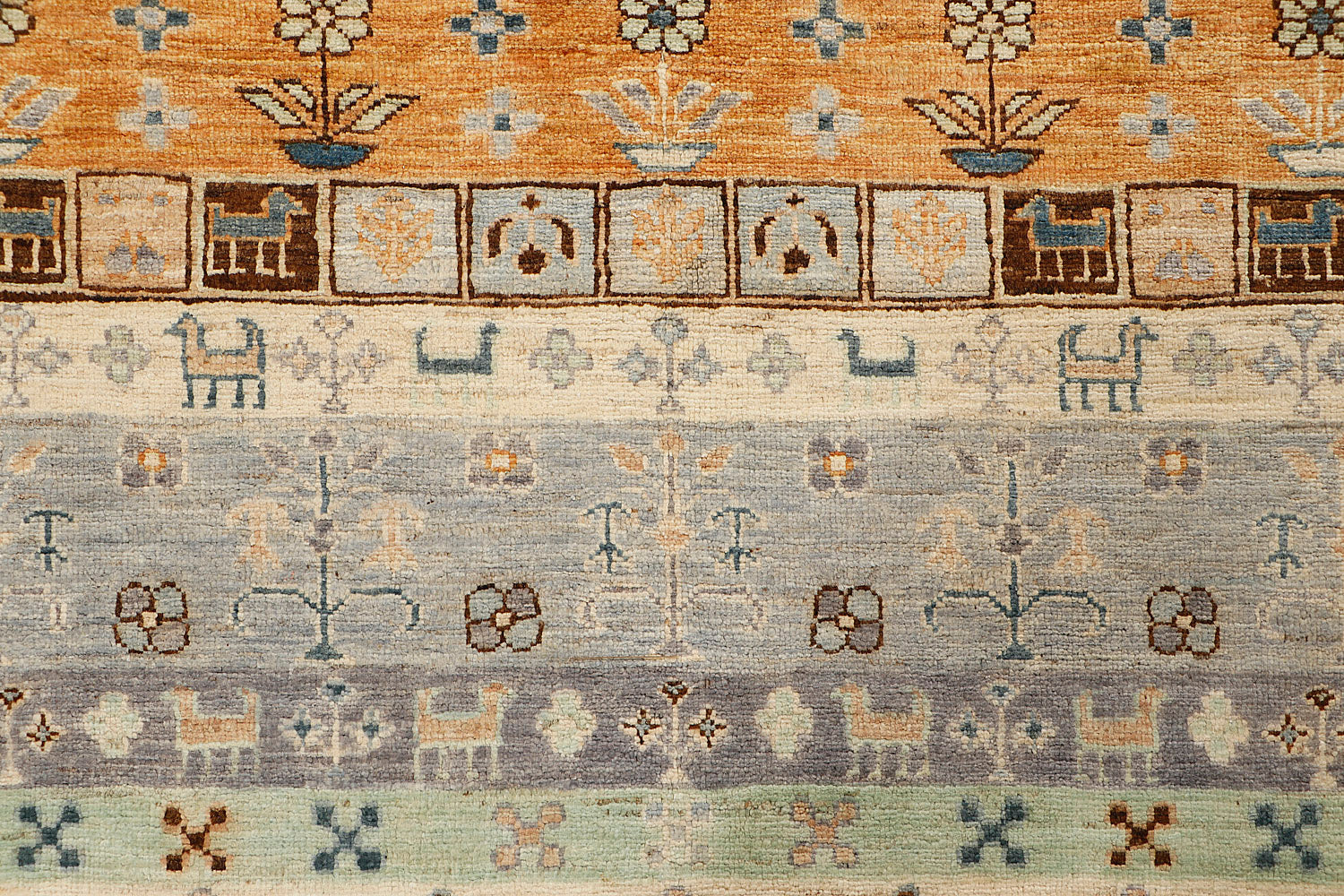 6' x 9' Multi Handmade Persian Rug LORIBAFT Rectangular