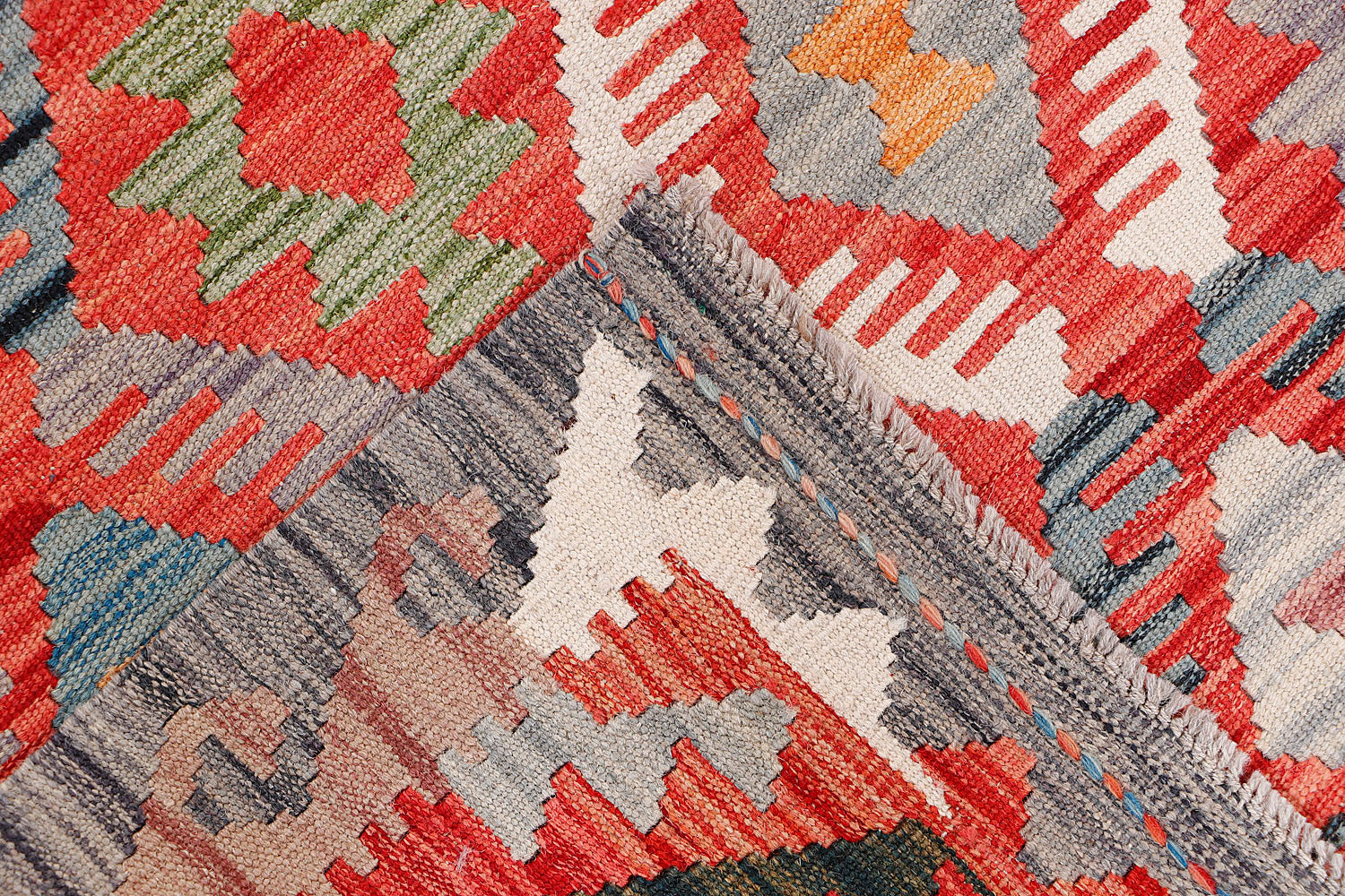 3' X 4' Multy Handmade Veggie Dye Kilim Rug Rectangular