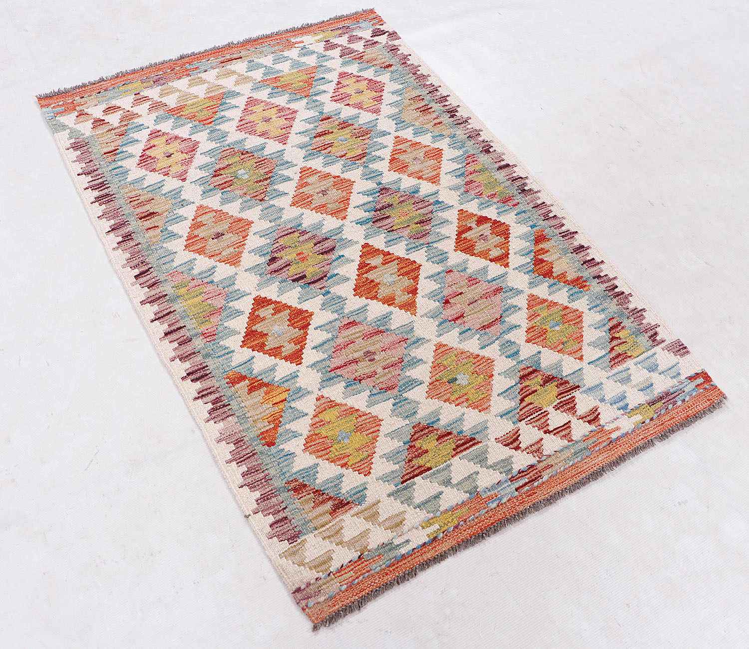 3' X 4' Multy Handmade Veggie Dye Kilim Rug Rectangular