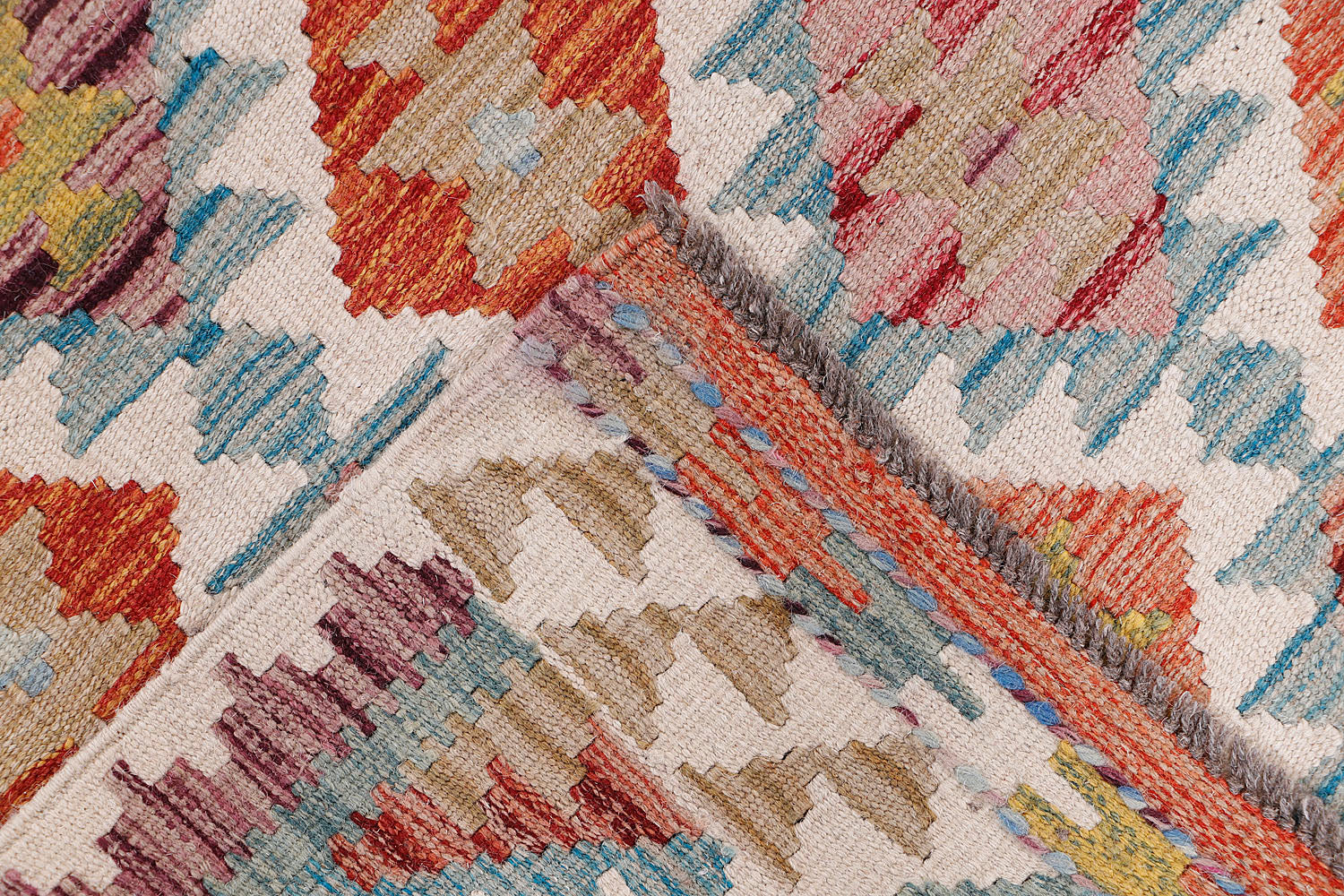3' X 4' Multy Handmade Veggie Dye Kilim Rug Rectangular