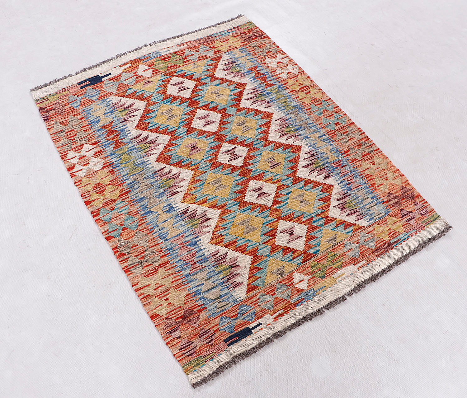 3' X 4' Multy Handmade Veggie Dye Kilim Rug Rectangular