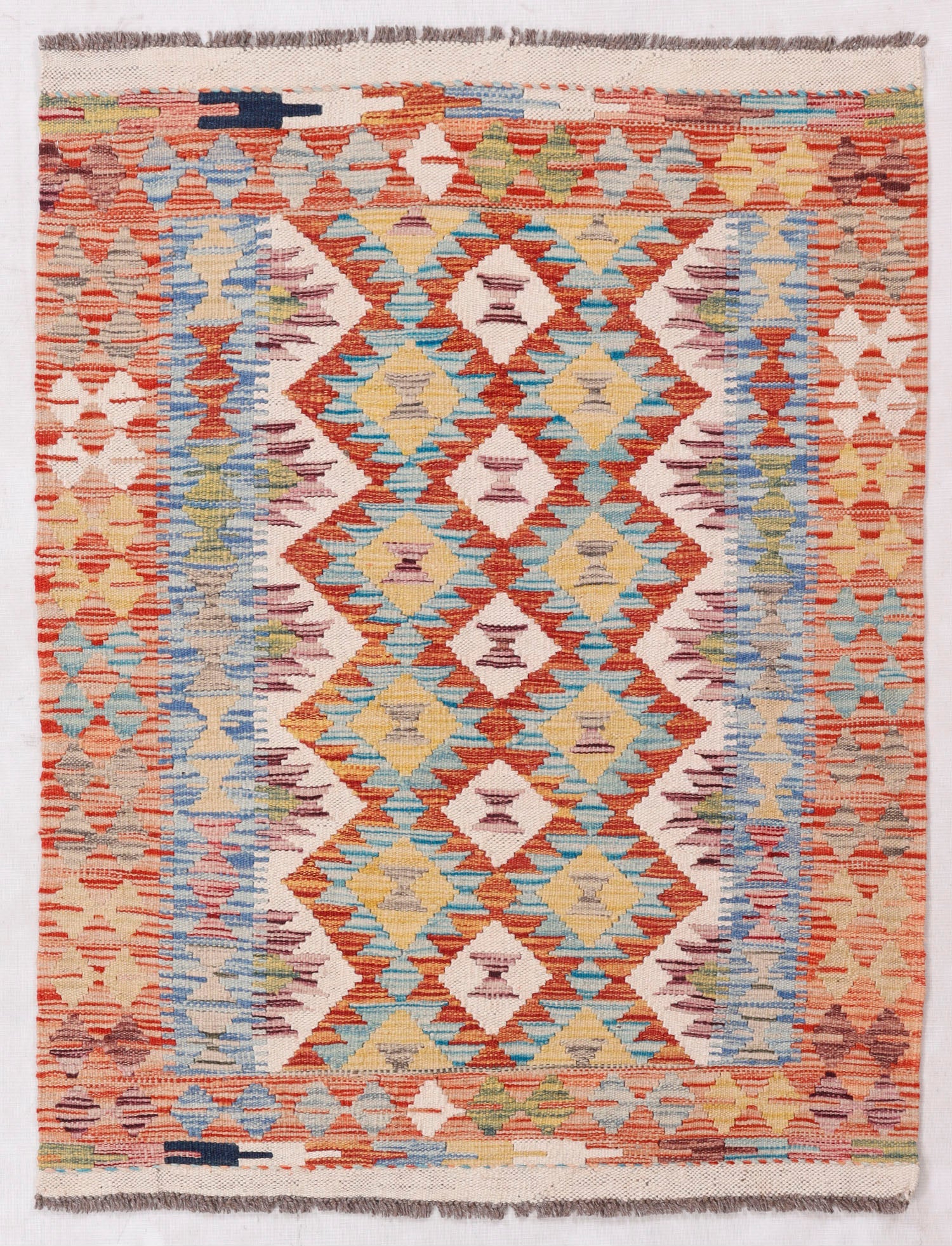 3' X 4' Multy Handmade Veggie Dye Kilim Rug Rectangular