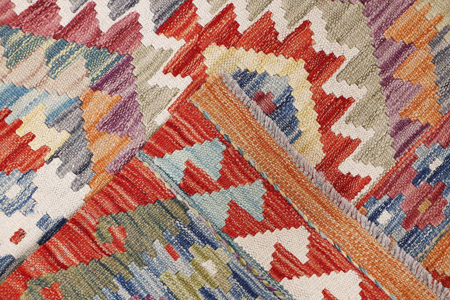 3' X 8' Multy Handmade Veggie Dye Kilim Rug Runner