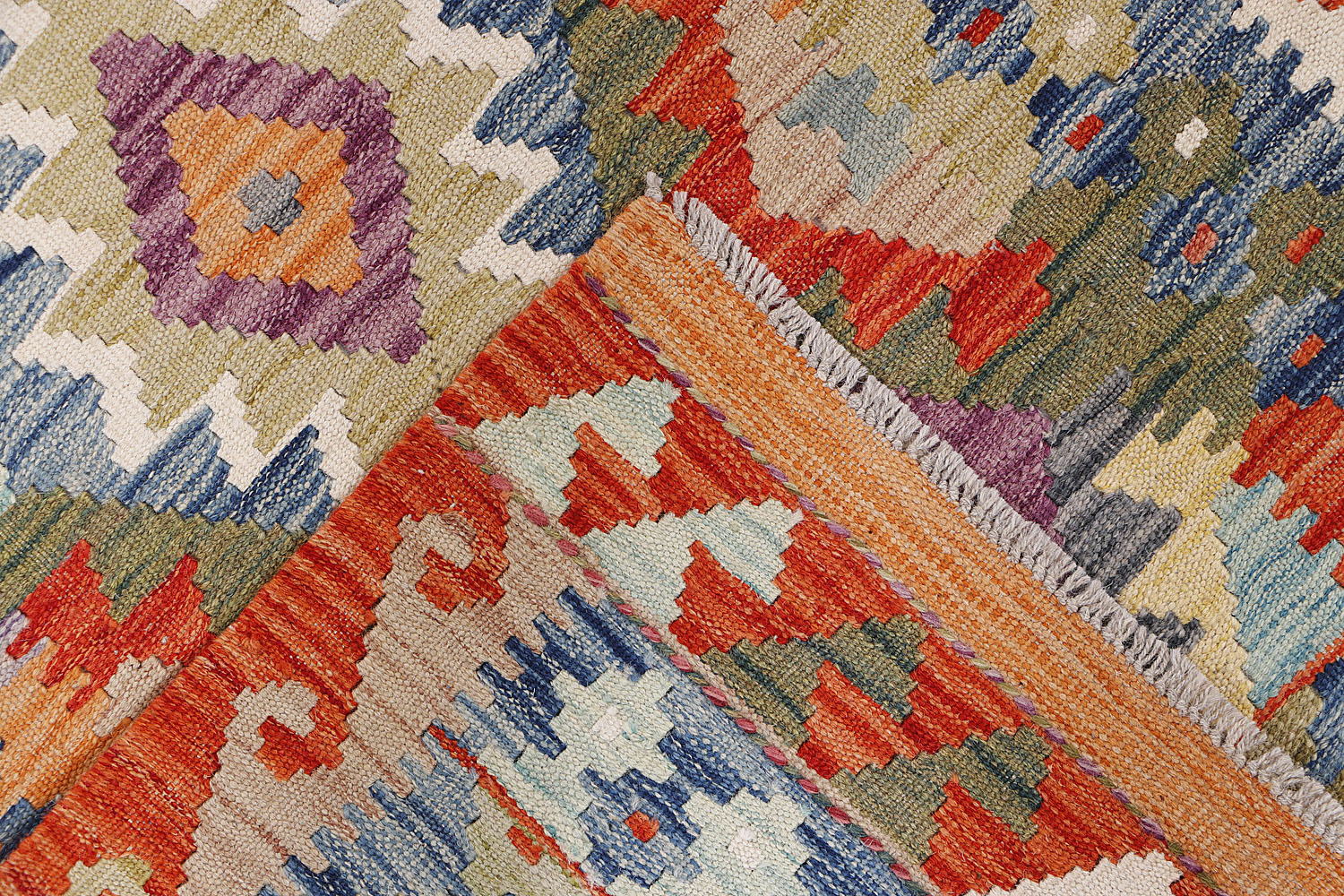 3' X 8' Multy Handmade Veggie Dye Kilim Rug Runner