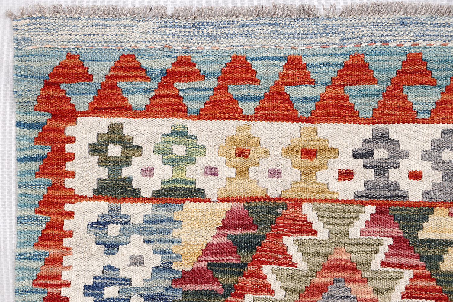 3' X 8' Multy Handmade Veggie Dye Kilim Rug Runner