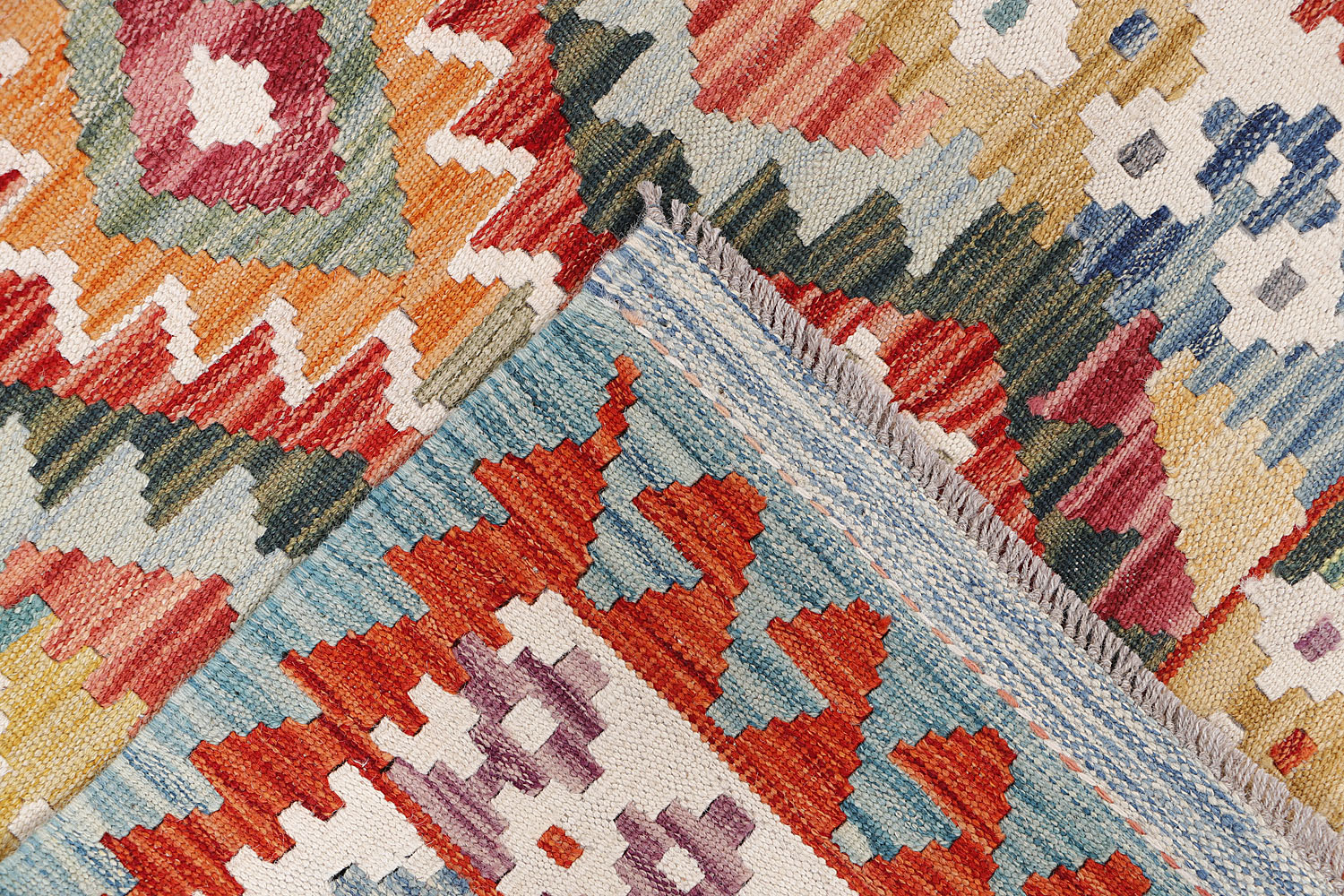3' X 8' Multy Handmade Veggie Dye Kilim Rug Runner