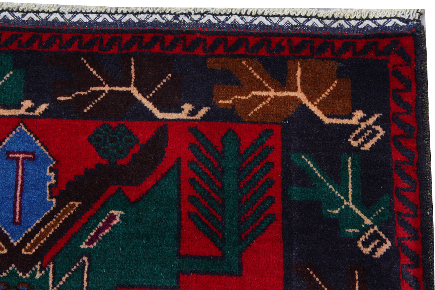 Handmade Adraskan Baluchi Afghan Rug