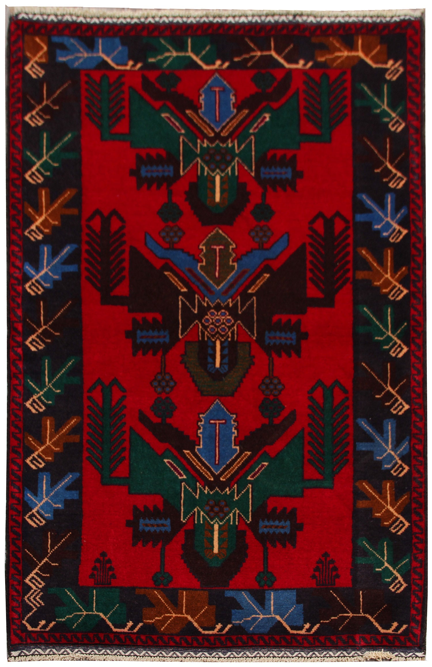 Handmade Adraskan Baluchi Afghan Rug