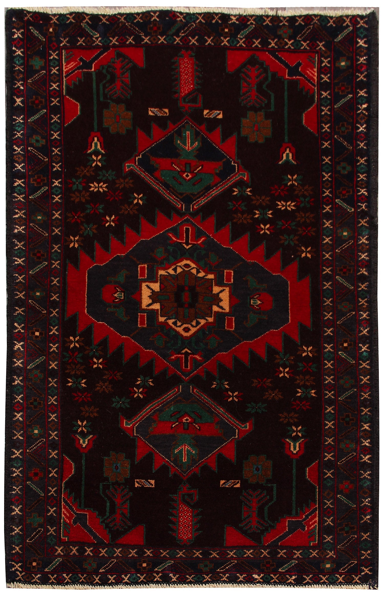 Handmade Adraskan Baluchi Afghan Rug