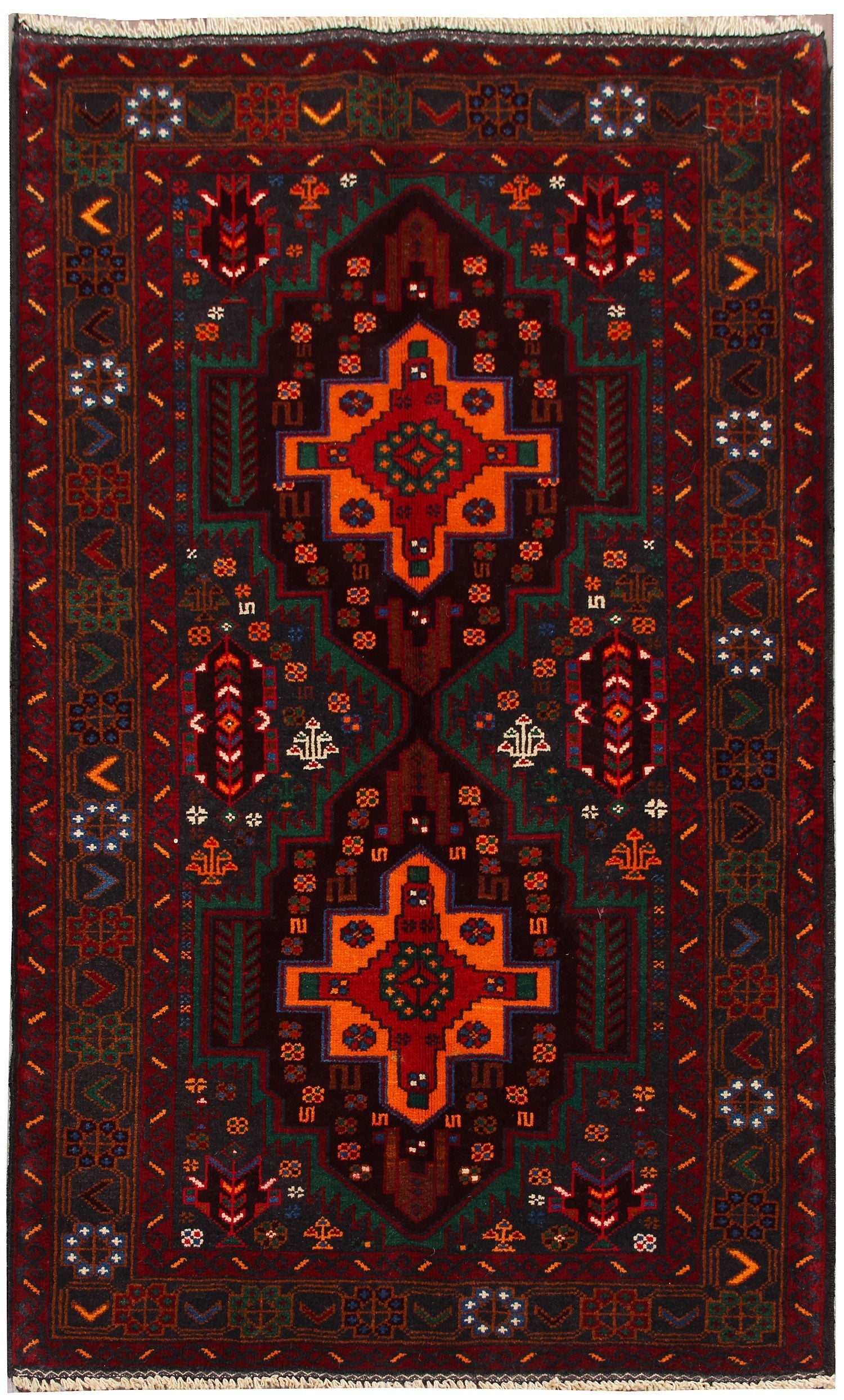Handmade Adraskan Baluchi Afghan Rug