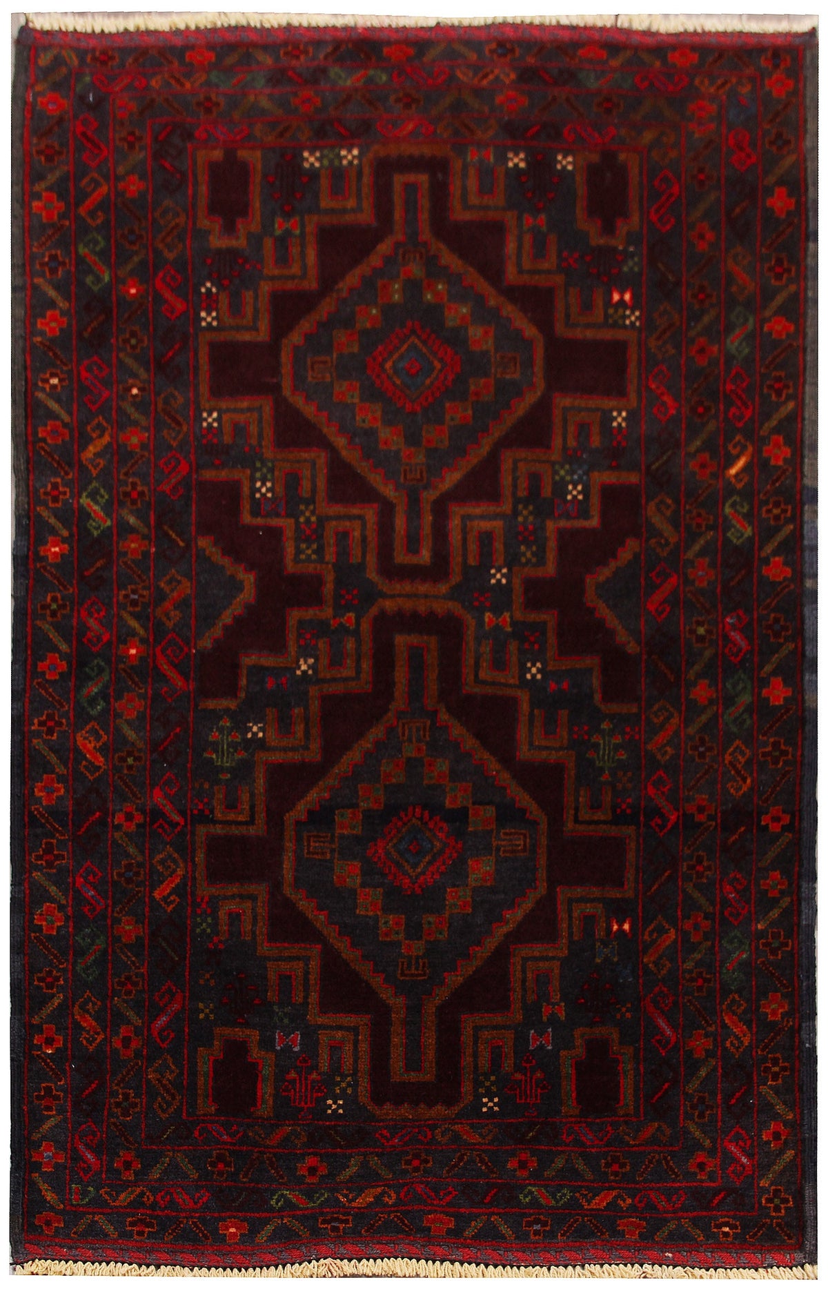 Handmade Adraskan Baluchi Afghan Rug