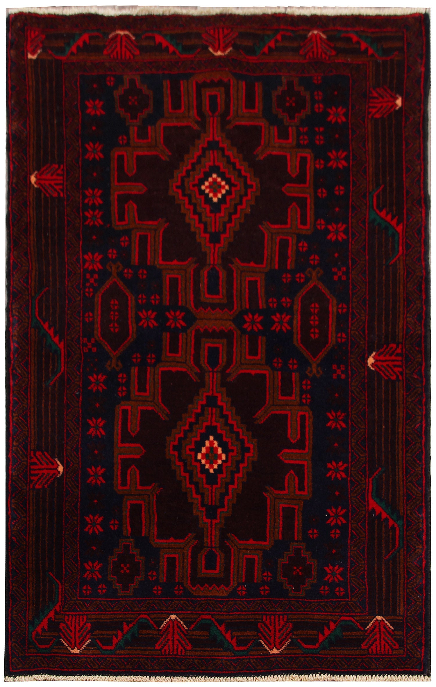 Handmade Adraskan Baluchi Afghan Rug