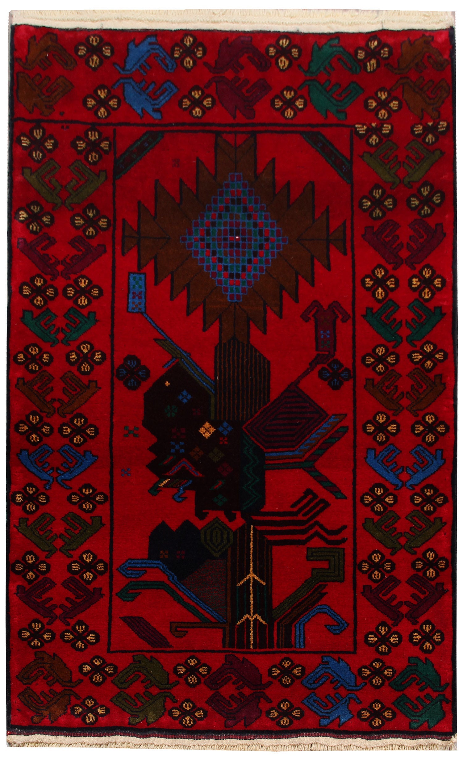 Handmade Adraskan Baluchi Afghan Rug