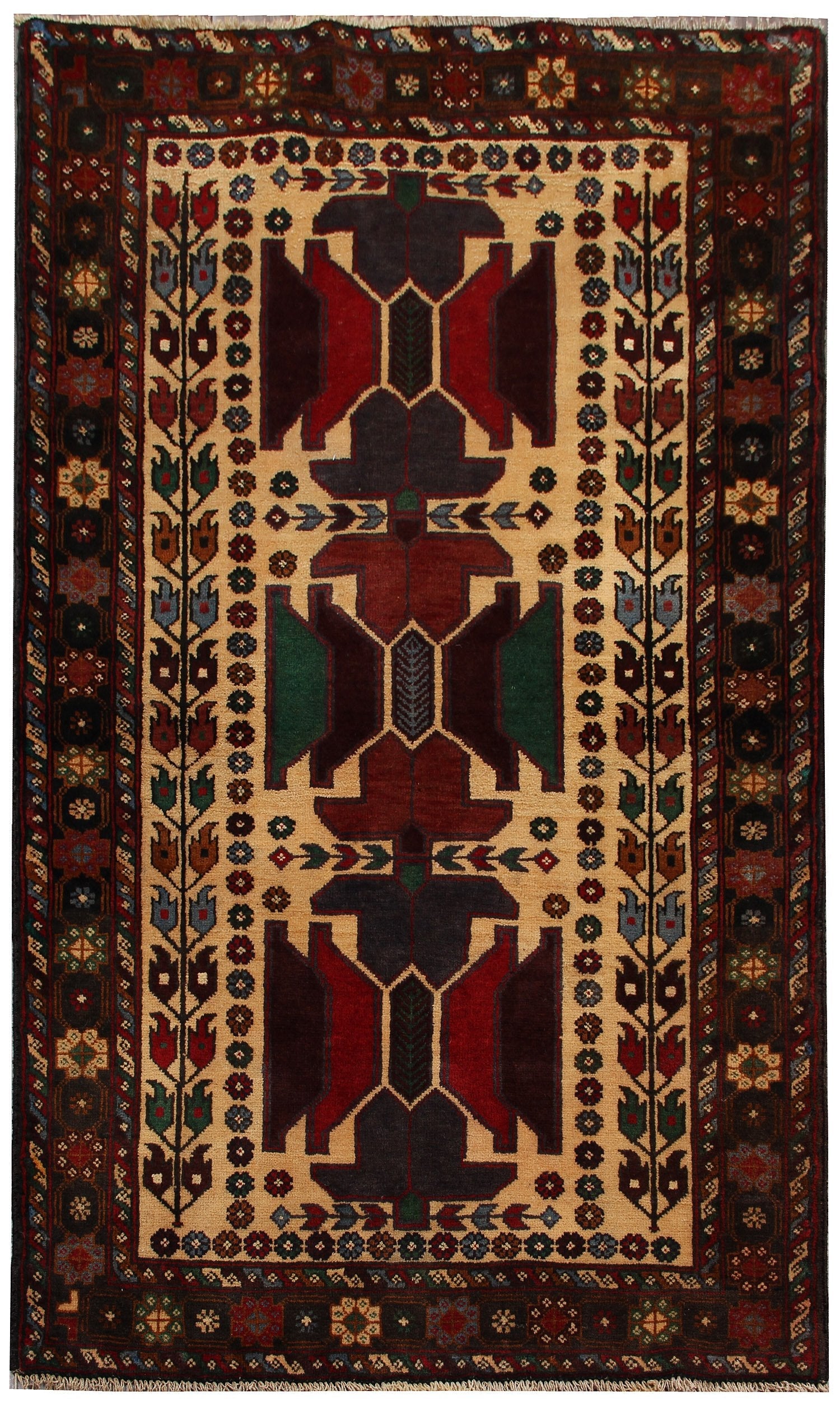 Handmade Adraskan Baluchi Afghan Rug