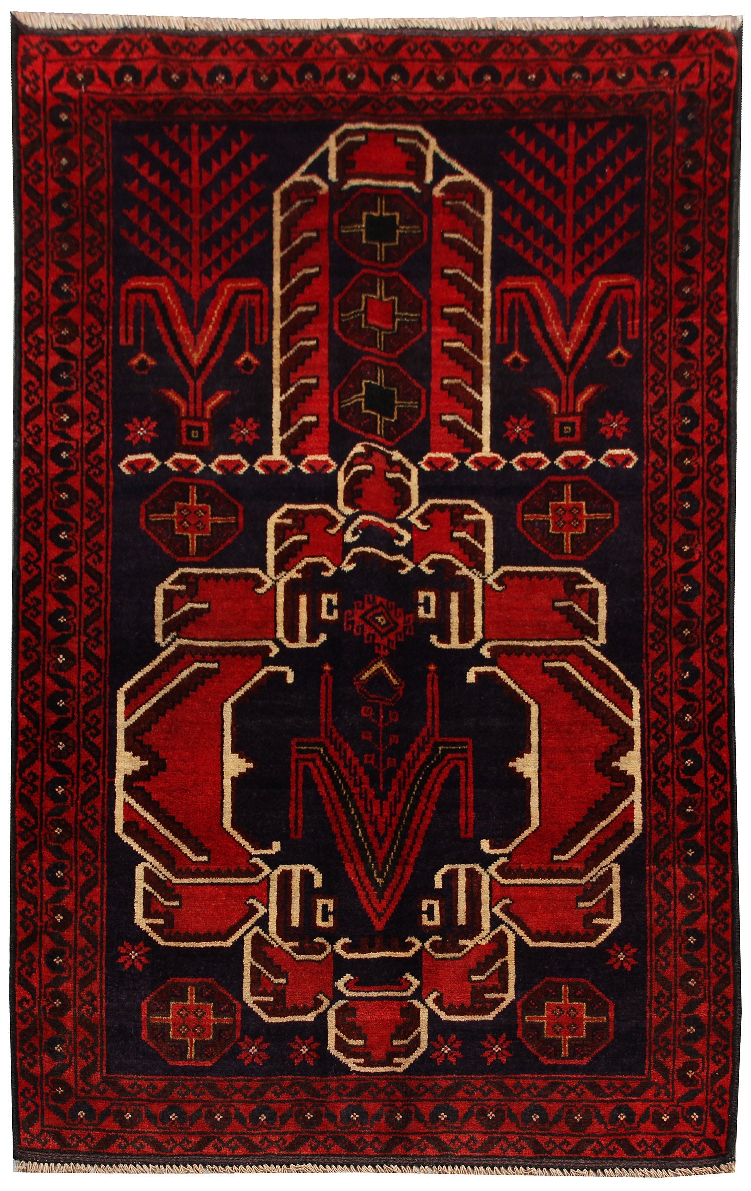 Handmade Adraskan Baluchi Afghan Rug