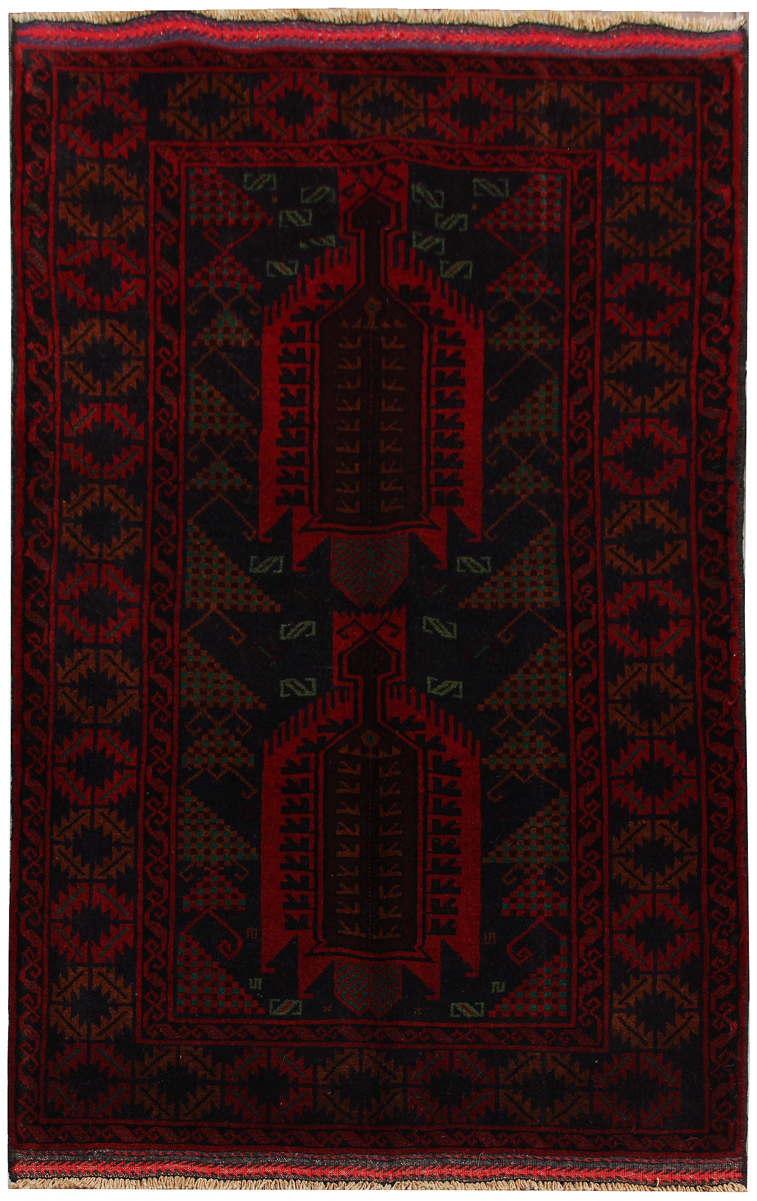 Handmade Adraskan Baluchi Afghan Rug