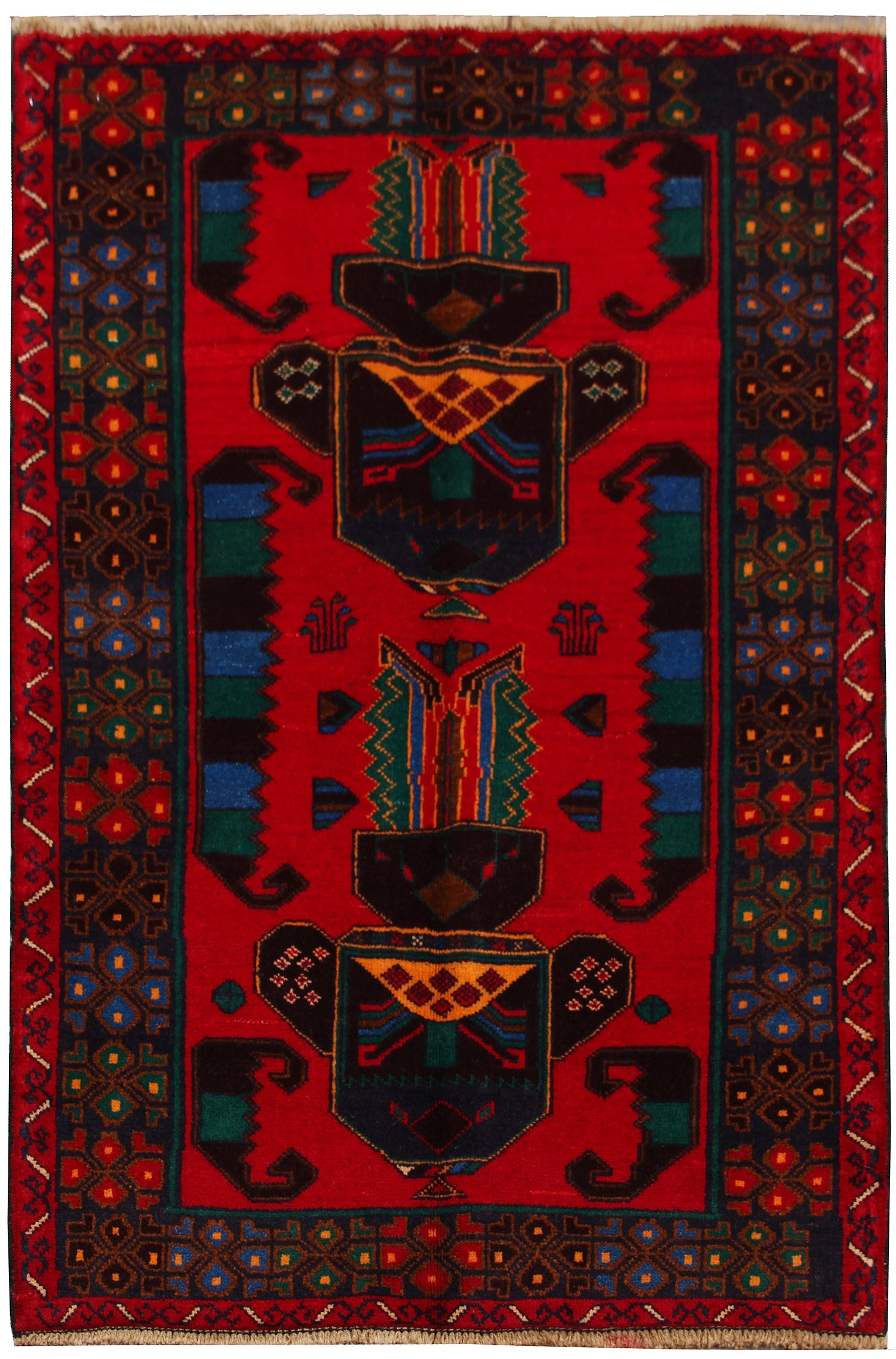 Handmade Adraskan Baluchi Afghan Rug